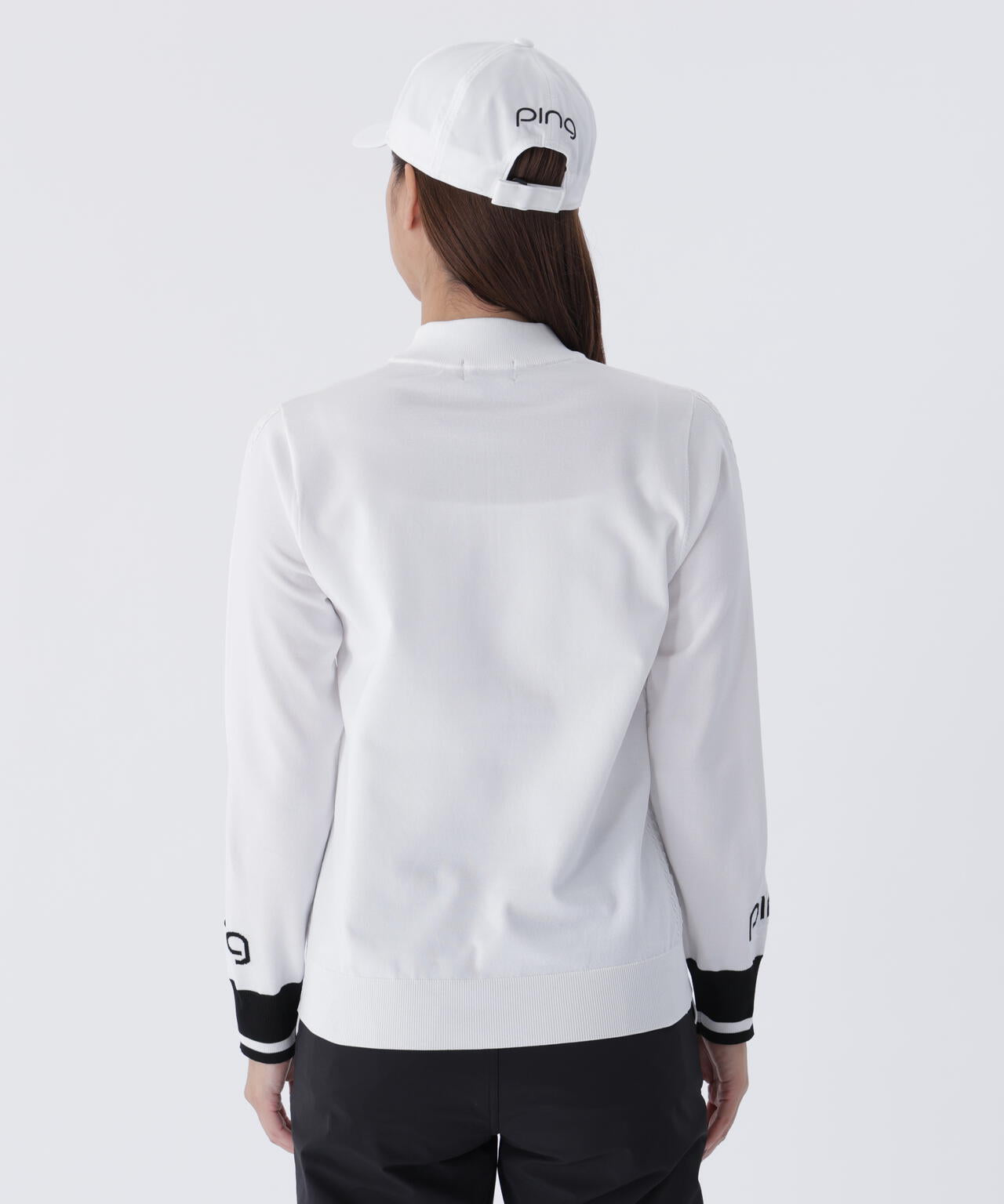 【PING APPAREL】ハーフジップ袖ロゴジャカードニット <LADIES LINE> (LADIES)