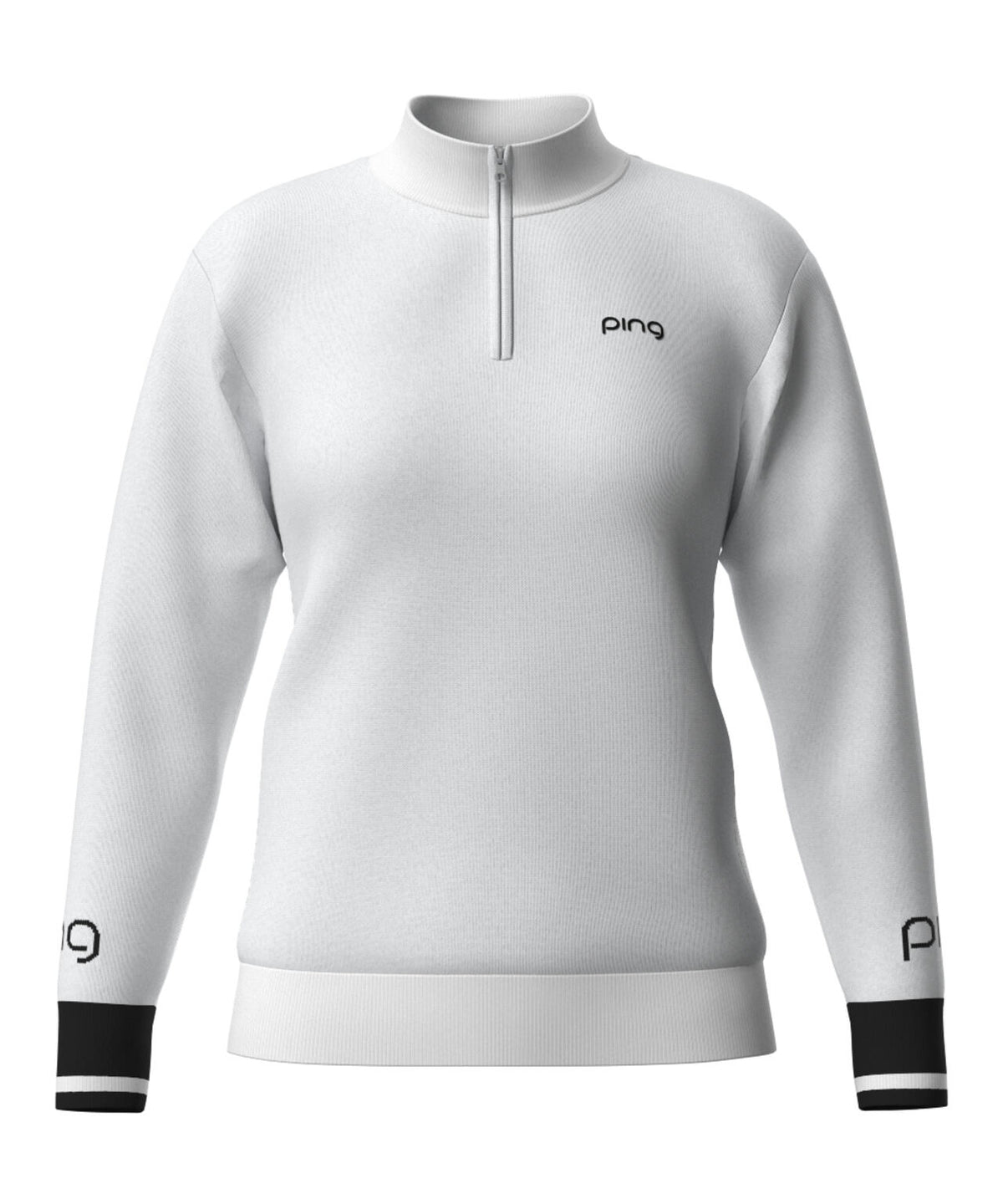【PING APPAREL】ハーフジップ袖ロゴジャカードニット <LADIES LINE> (LADIES)