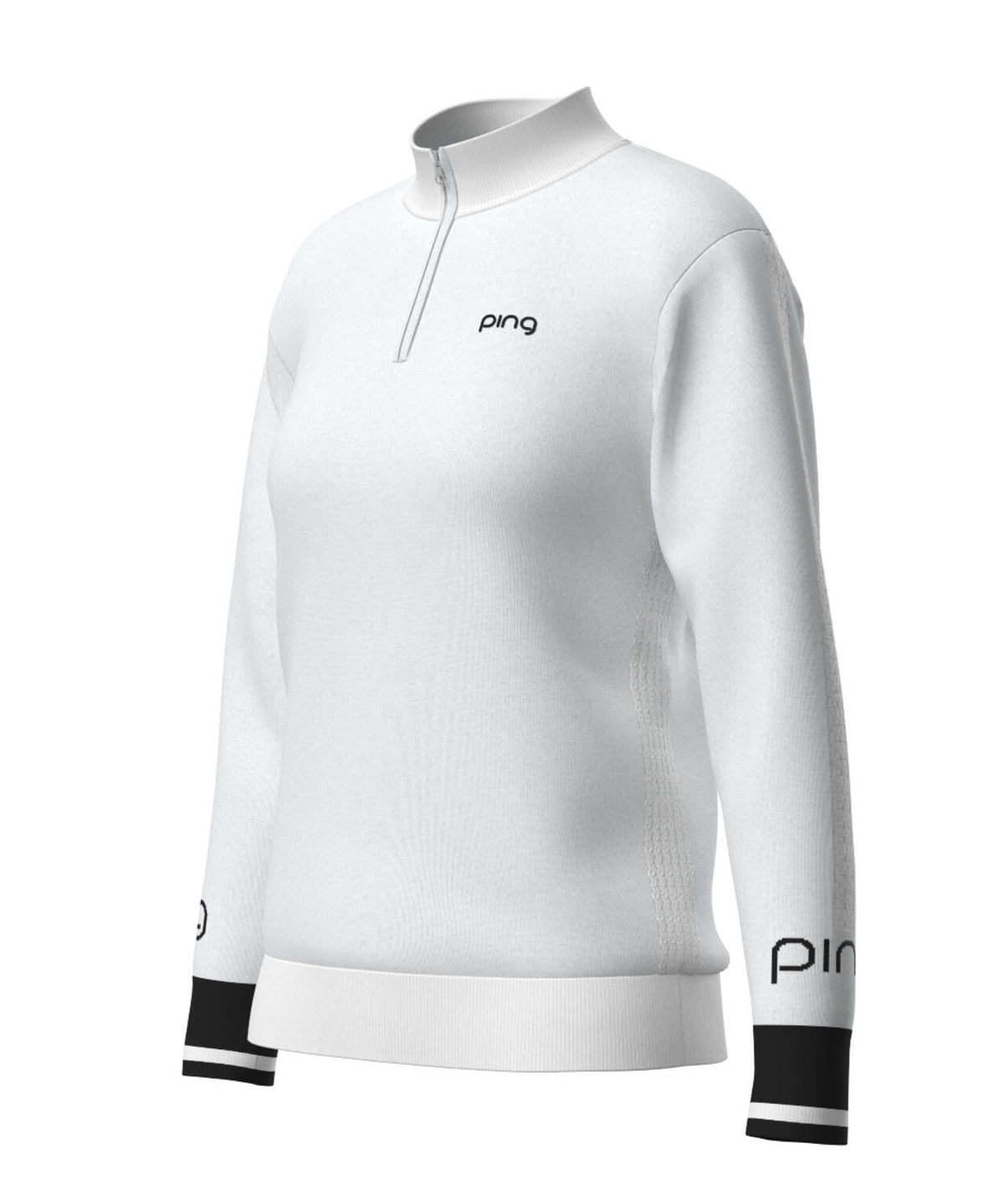 【PING APPAREL】ハーフジップ袖ロゴジャカードニット <LADIES LINE> (LADIES)
