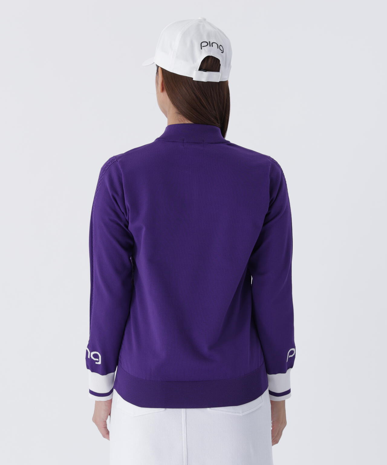 【PING APPAREL】ハーフジップ袖ロゴジャカードニット <LADIES LINE> (LADIES)