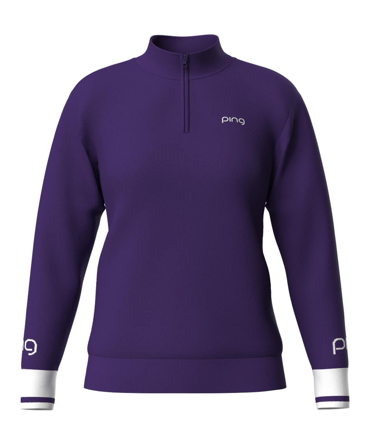 【PING APPAREL】ハーフジップ袖ロゴジャカードニット <LADIES LINE> (LADIES)