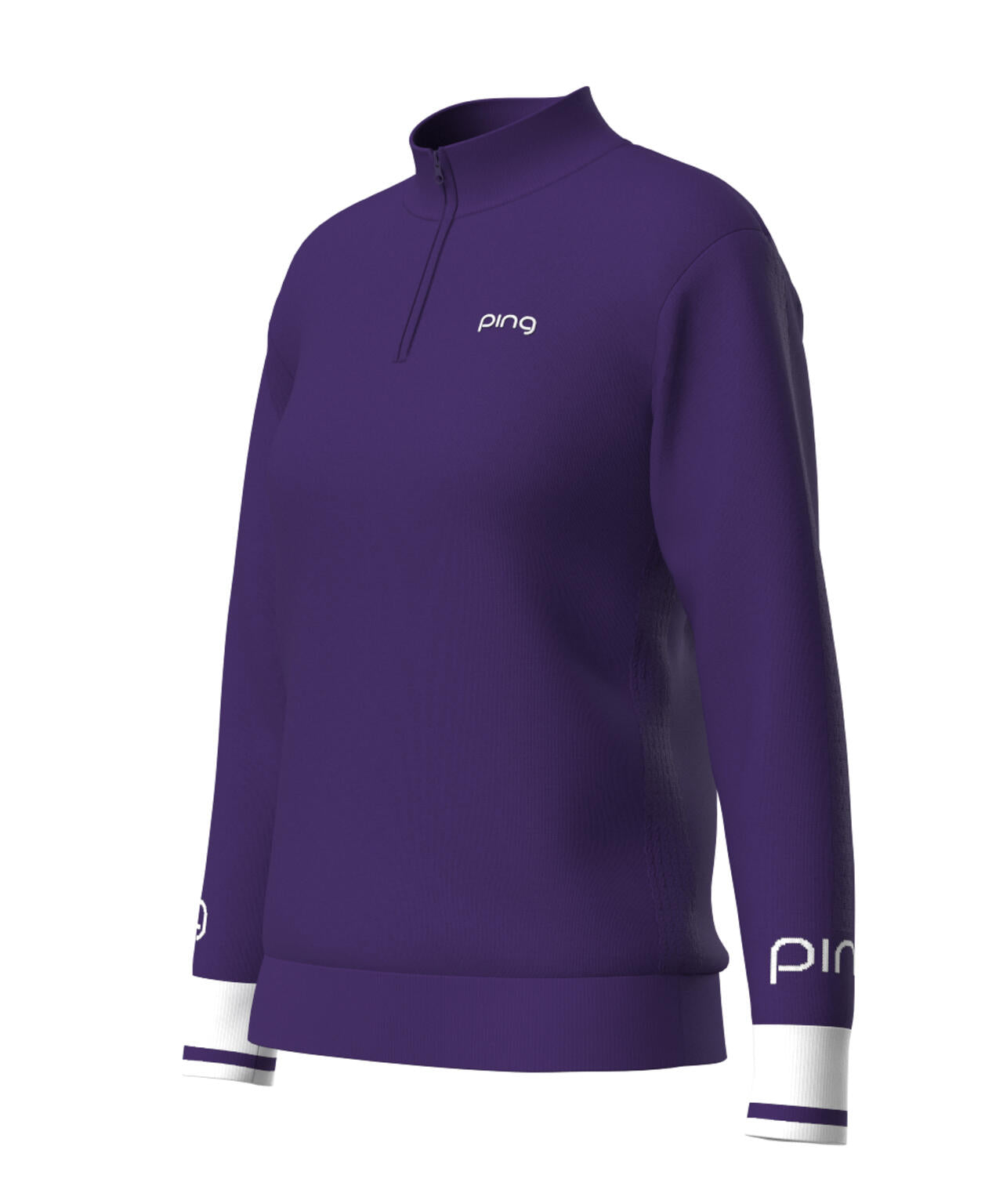 【PING APPAREL】ハーフジップ袖ロゴジャカードニット <LADIES LINE> (LADIES)