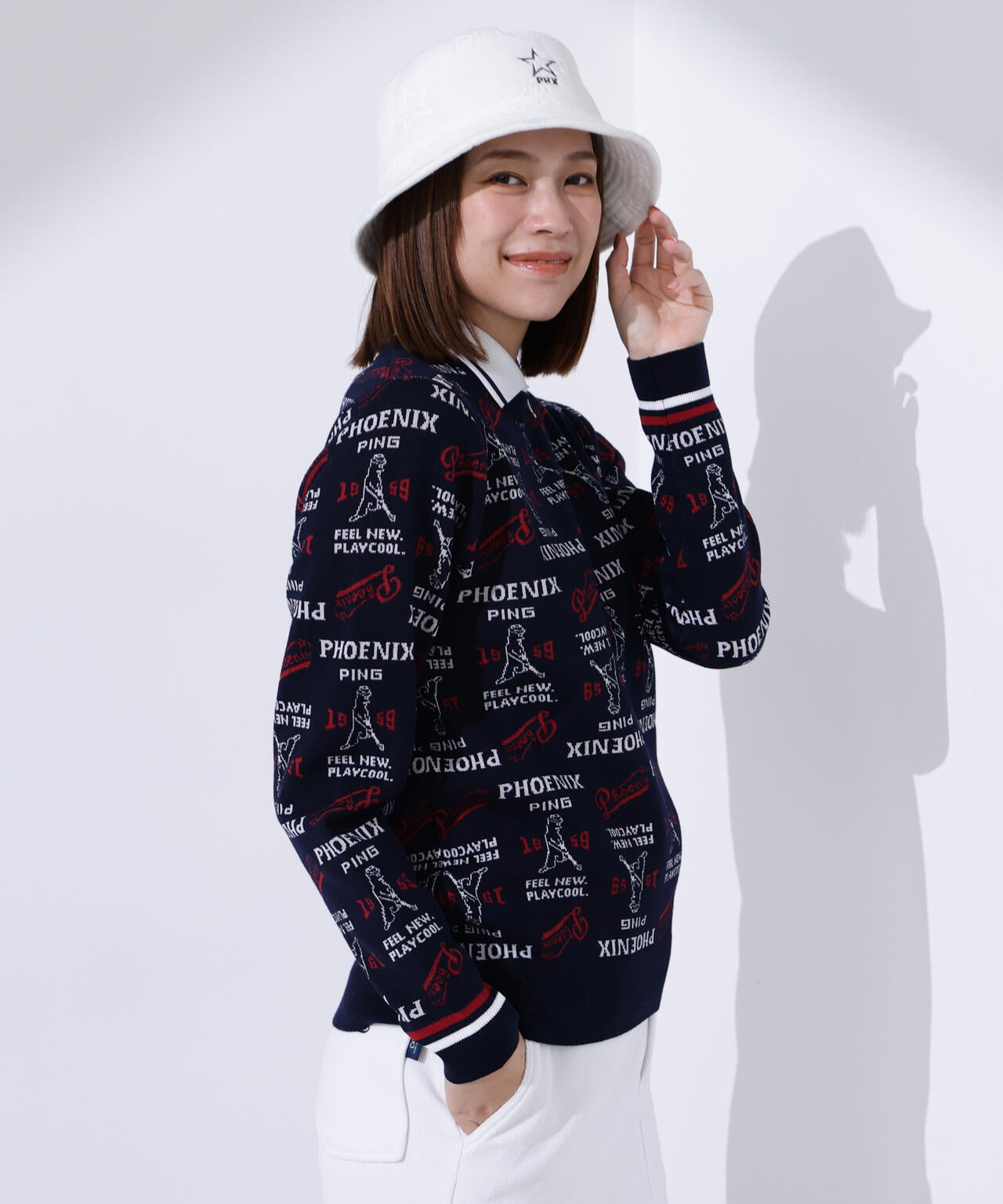 【PING APPAREL】フリースエンボス柄ハット <LADIES LINE> (LADIES)