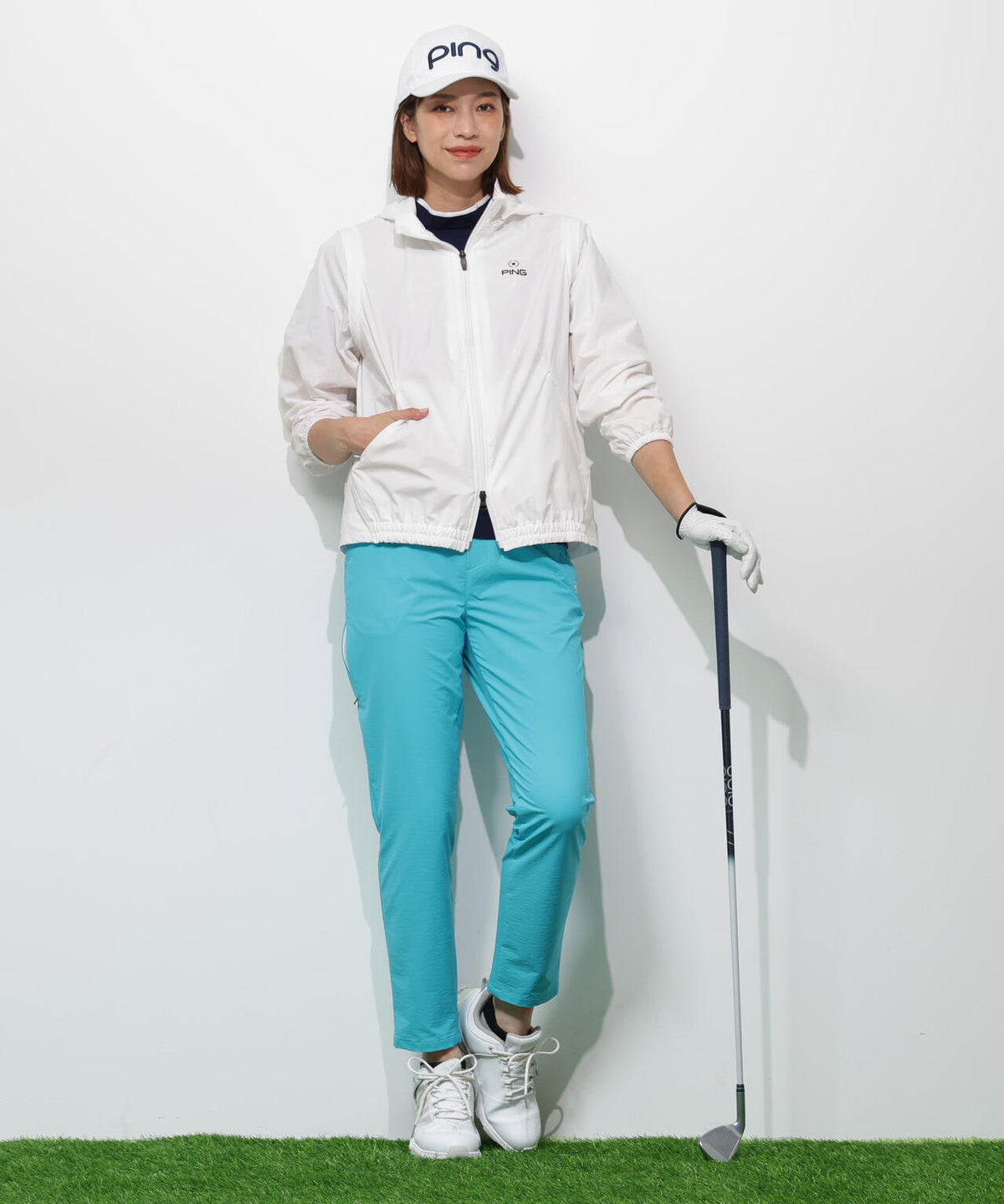 【PING APPAREL】3WAY撥水フルジップフーディーブルゾン <GOLD> (LADIES)
