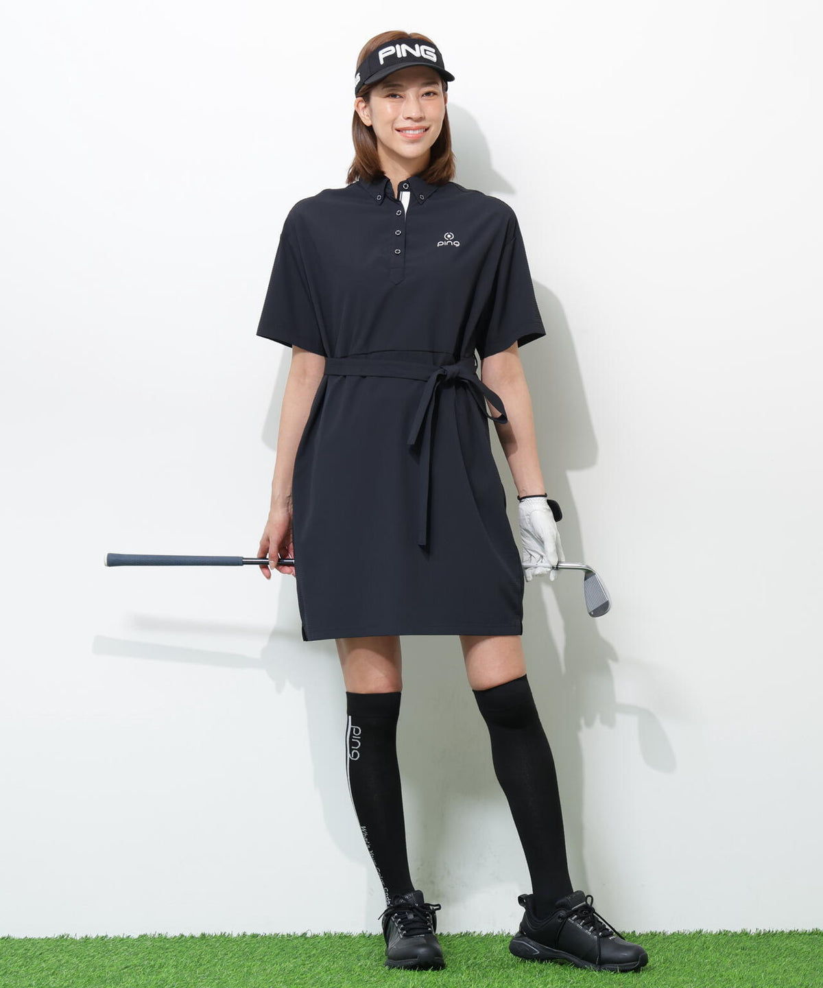 【PING APPAREL】【吸汗速乾・ストレッチ】サッカーワンピース <GOLD> (LADIES)