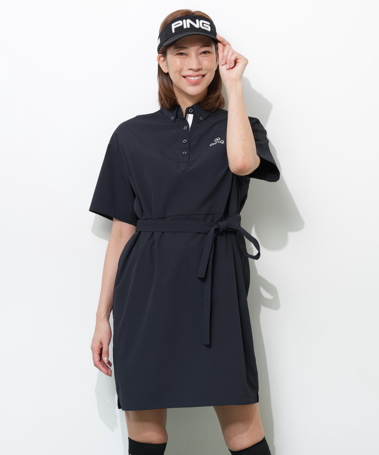 【PING APPAREL】【吸汗速乾・ストレッチ】サッカーワンピース <GOLD> (LADIES)