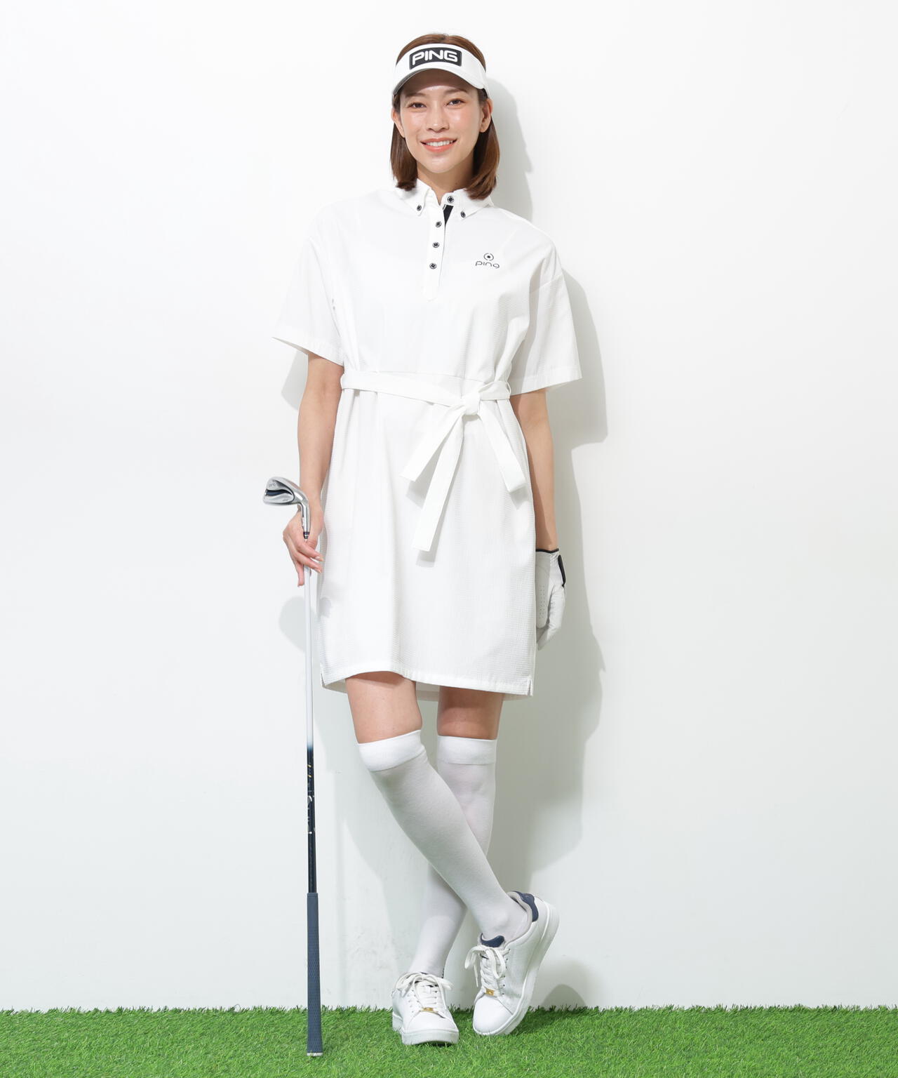 【PING APPAREL】【吸汗速乾・ストレッチ】サッカーワンピース <GOLD> (LADIES)