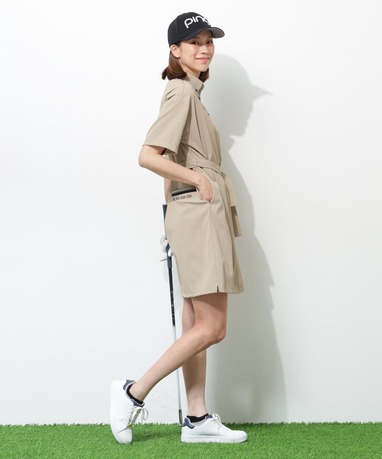 【PING APPAREL】【吸汗速乾・ストレッチ】サッカーワンピース <GOLD> (LADIES)