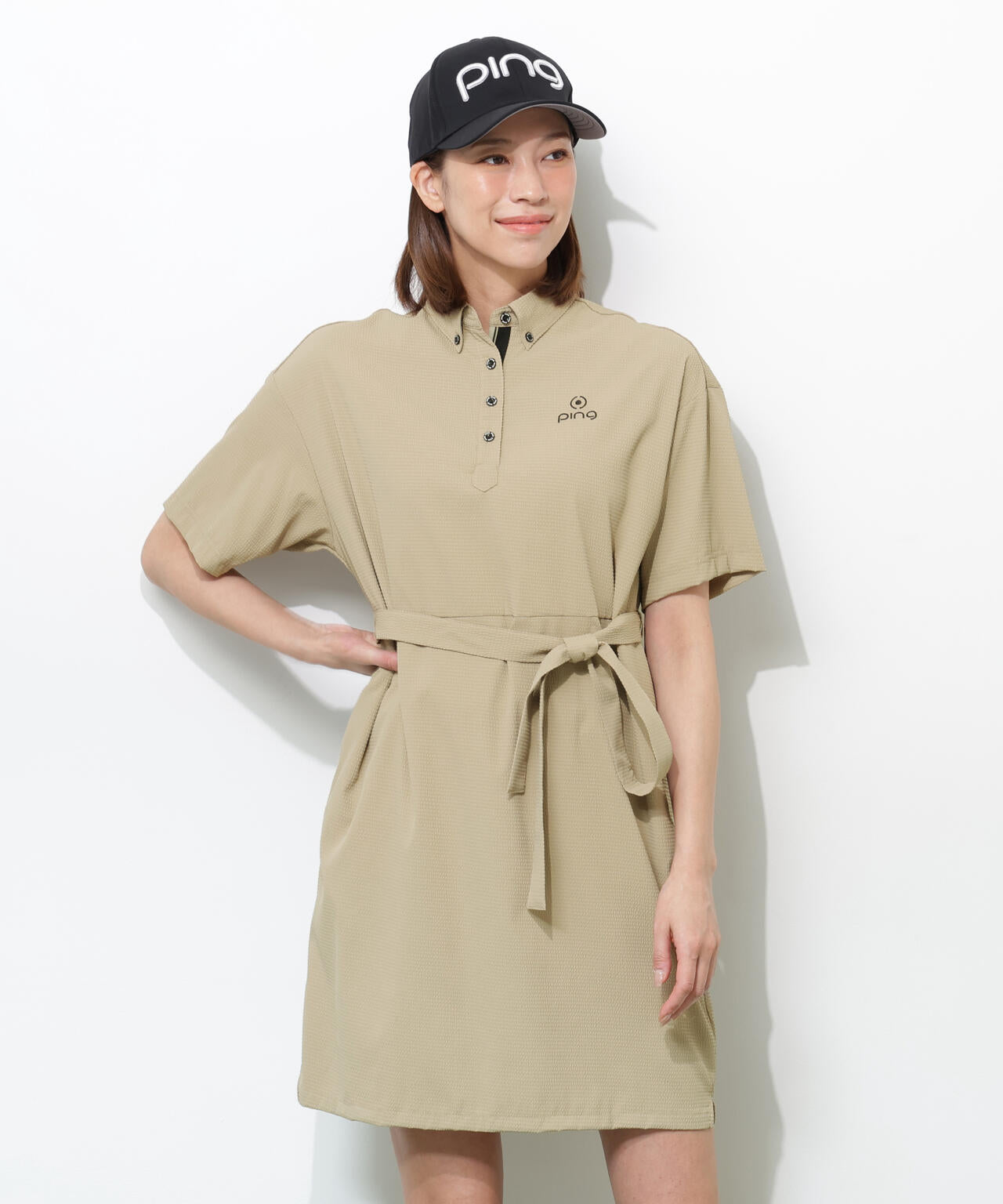 【PING APPAREL】【吸汗速乾・ストレッチ】サッカーワンピース <GOLD> (LADIES)
