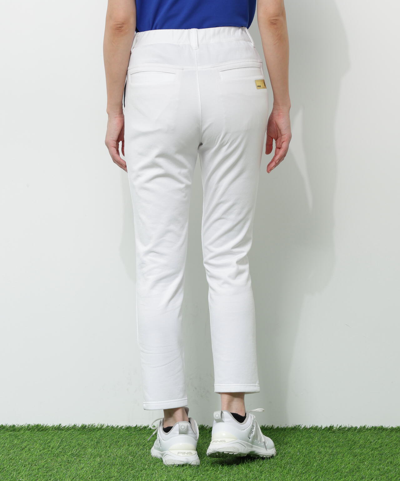 【PING APPAREL】全方向ストレッチ 接結裏メッシュスウェットテーパードパンツ <GOLD> (LADIES)