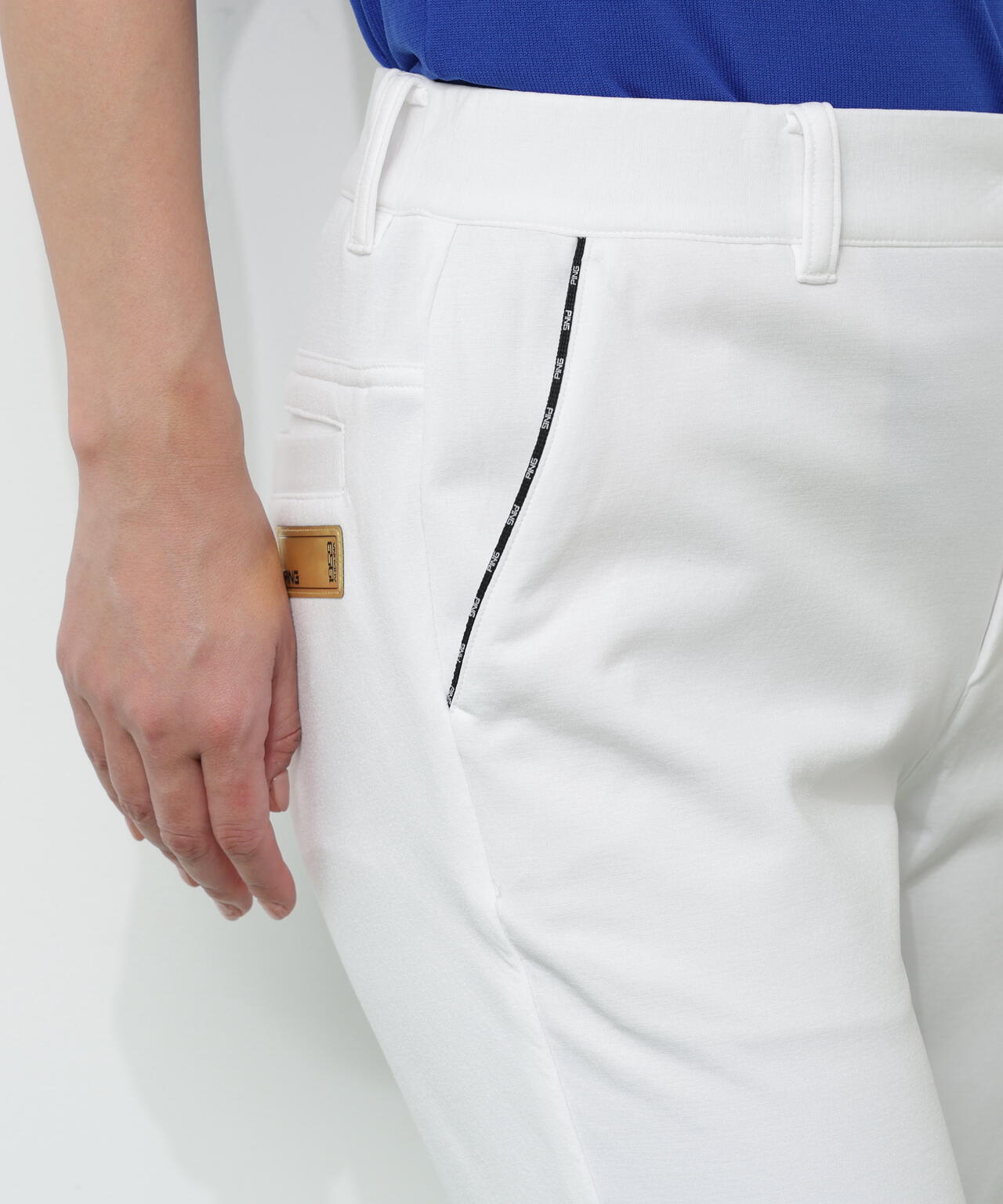 【PING APPAREL】全方向ストレッチ 接結裏メッシュスウェットテーパードパンツ <GOLD> (LADIES)