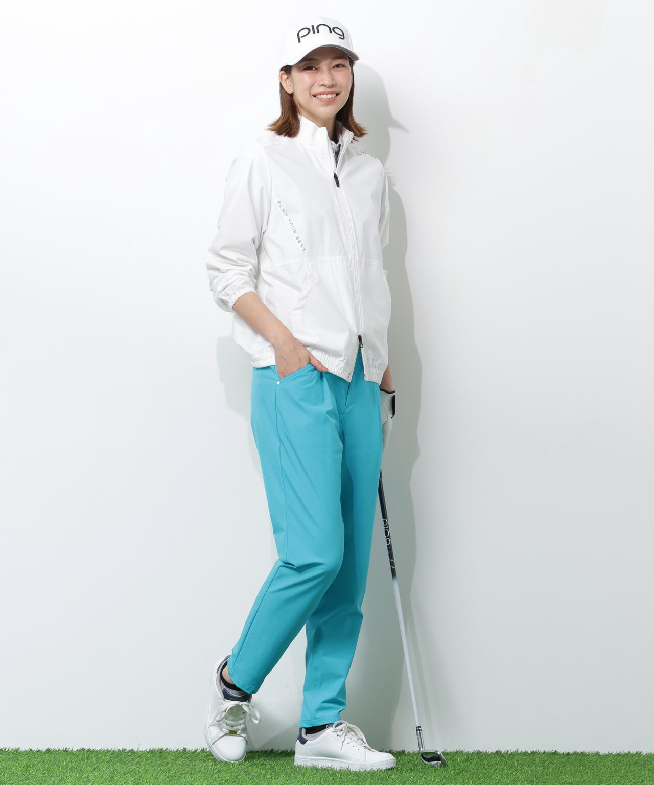 【PING APPAREL】全方向ストレッチ二重織フィット&ストレッチワンタックテーパードパンツ<PERFORMANCE> (LADIES)