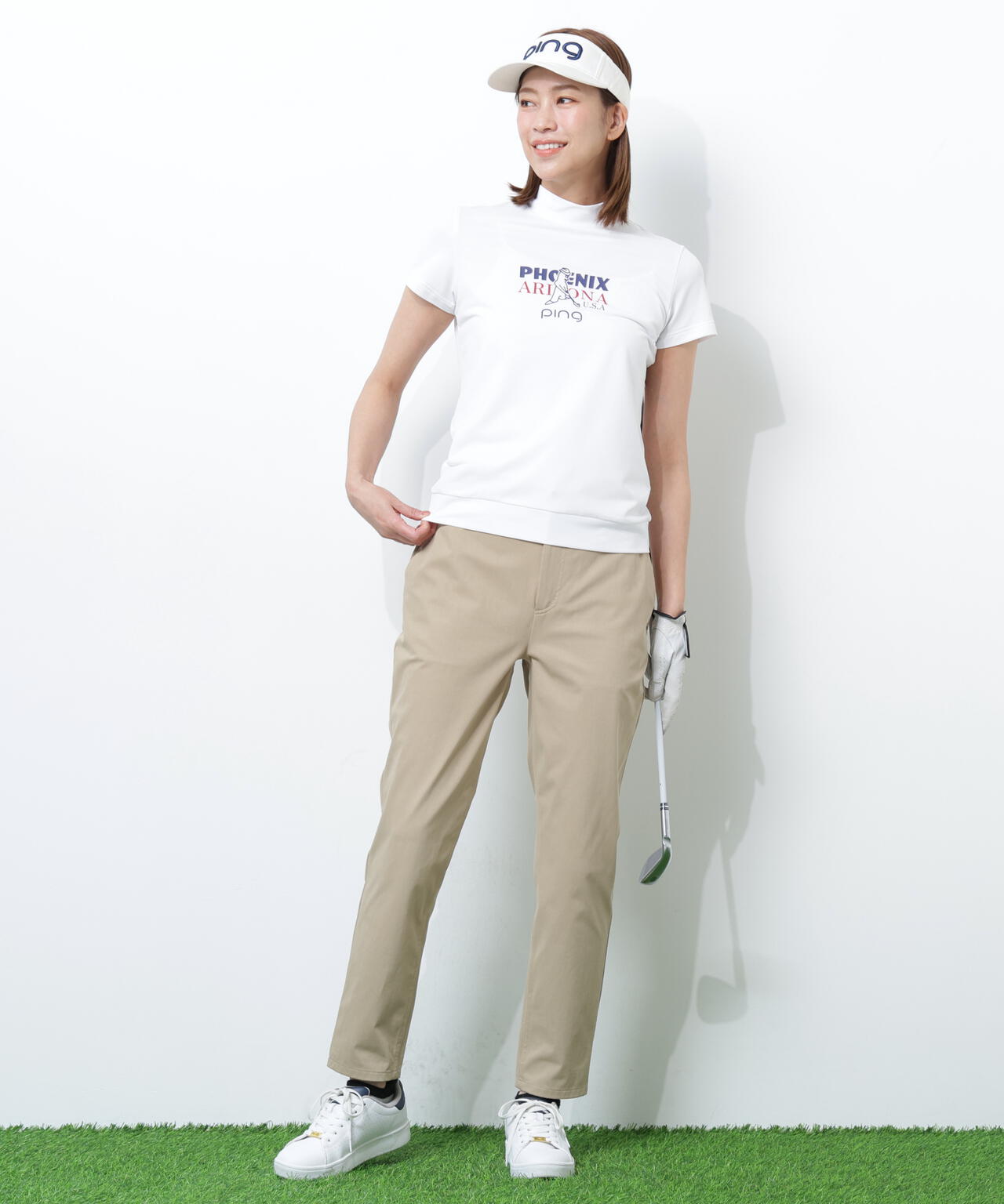 【PING APPAREL】全方向ストレッチニットツイル フィット&ストレッチテーパードパンツ <NATIVE> (LADIES)