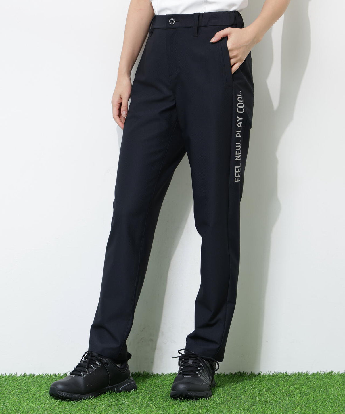 【PING APPAREL】【UVカット・透け防止・ストレッチ】ドビーテーパードパンツ <GOLD> (LADIES)