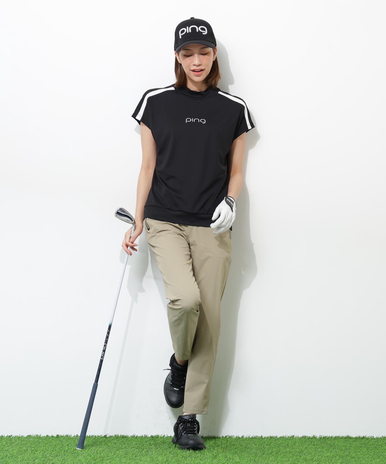 【PING APPAREL】ストレッチ冷感テーパードパンツ <GOLD> (LADIES)