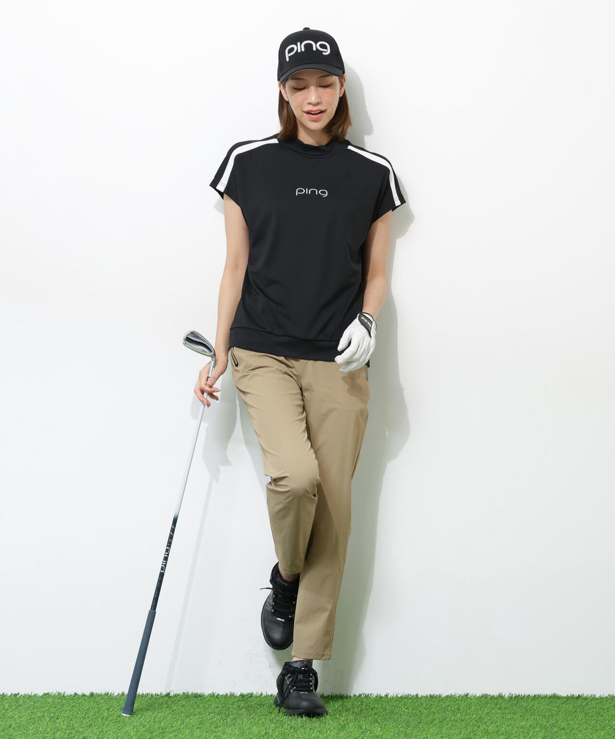 【PING APPAREL】【接触冷感・ストレッチ】テーパードパンツ <GOLD> (LADIES)