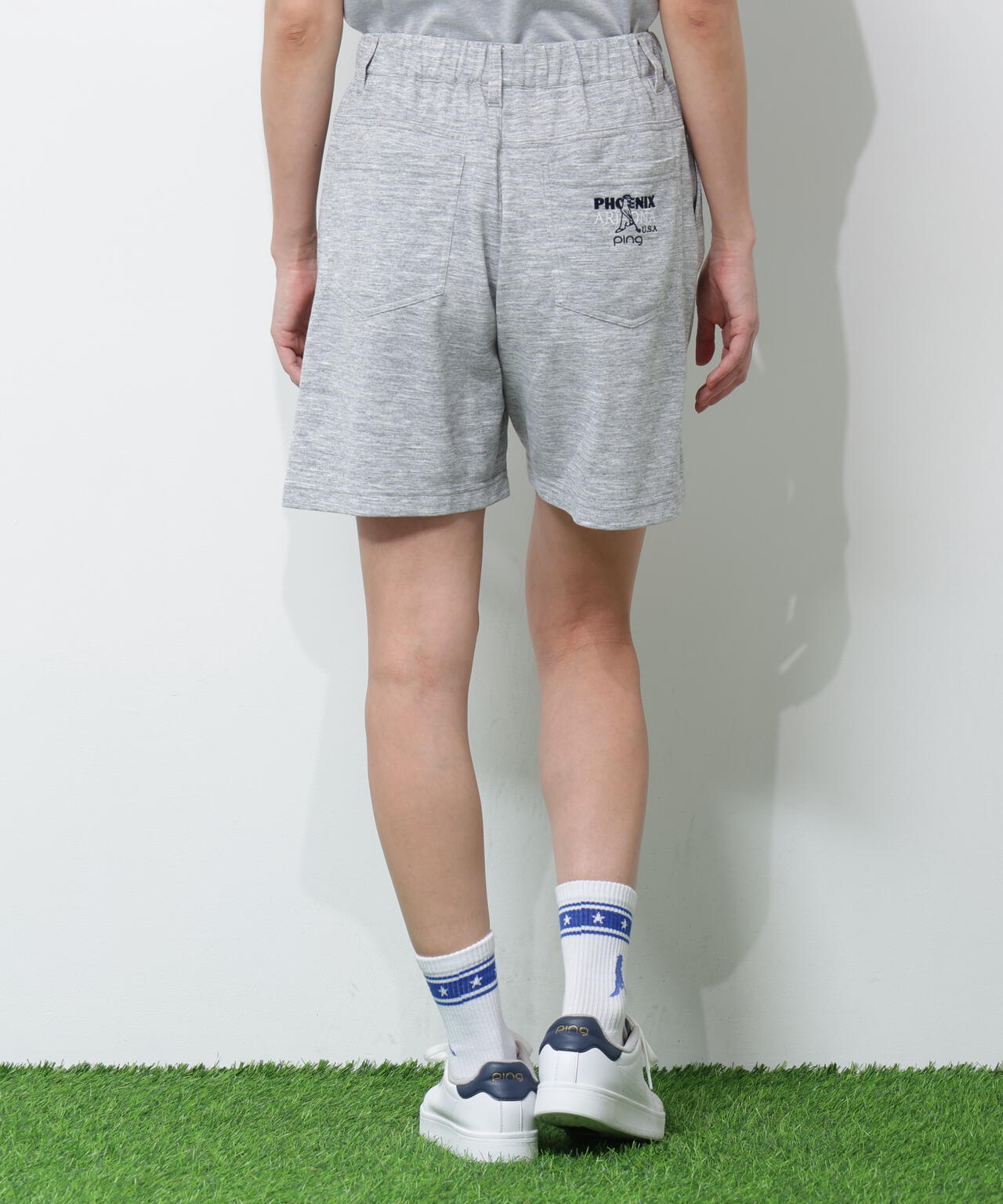 【PING APPAREL】全方向ストレッチダブルフェイスドライミックスアイストーンショートパンツ <NATIVE> (LADIES)