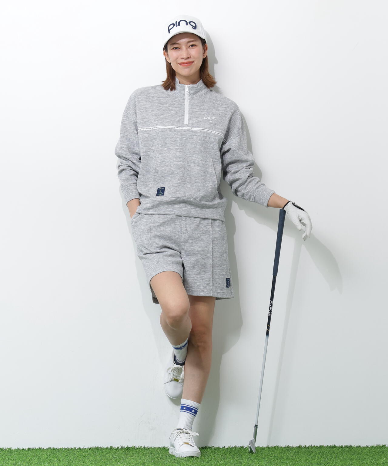 【PING APPAREL】全方向ストレッチダブルフェイスドライミックスアイストーンショートパンツ <NATIVE> (LADIES)