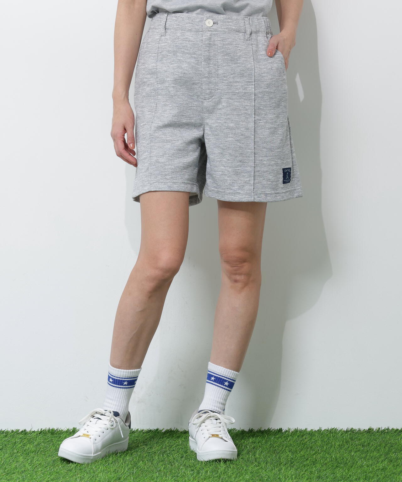 【PING APPAREL】全方向ストレッチダブルフェイスドライミックスアイストーンショートパンツ <NATIVE> (LADIES)
