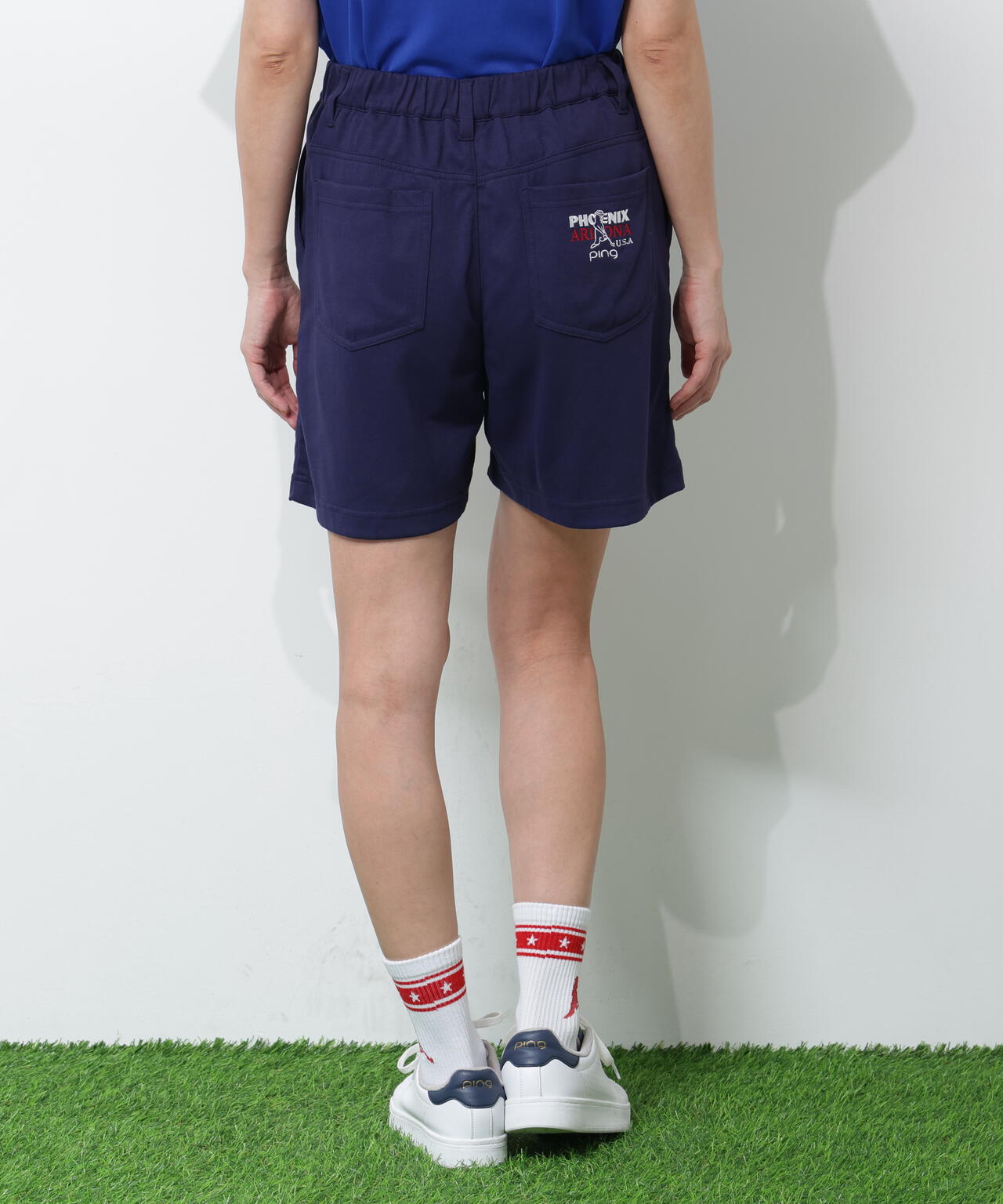 【PING APPAREL】全方向ストレッチダブルフェイスドライミックスアイストーンショートパンツ <NATIVE> (LADIES)