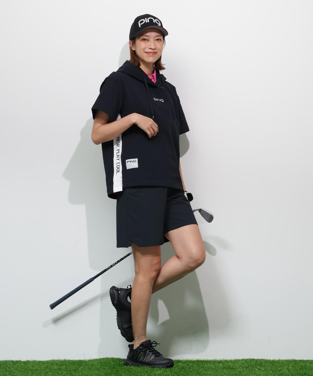 【PING APPAREL】全方向ストレッチドライタッチリップストップショートパンツ <GOLD> (LADIES)