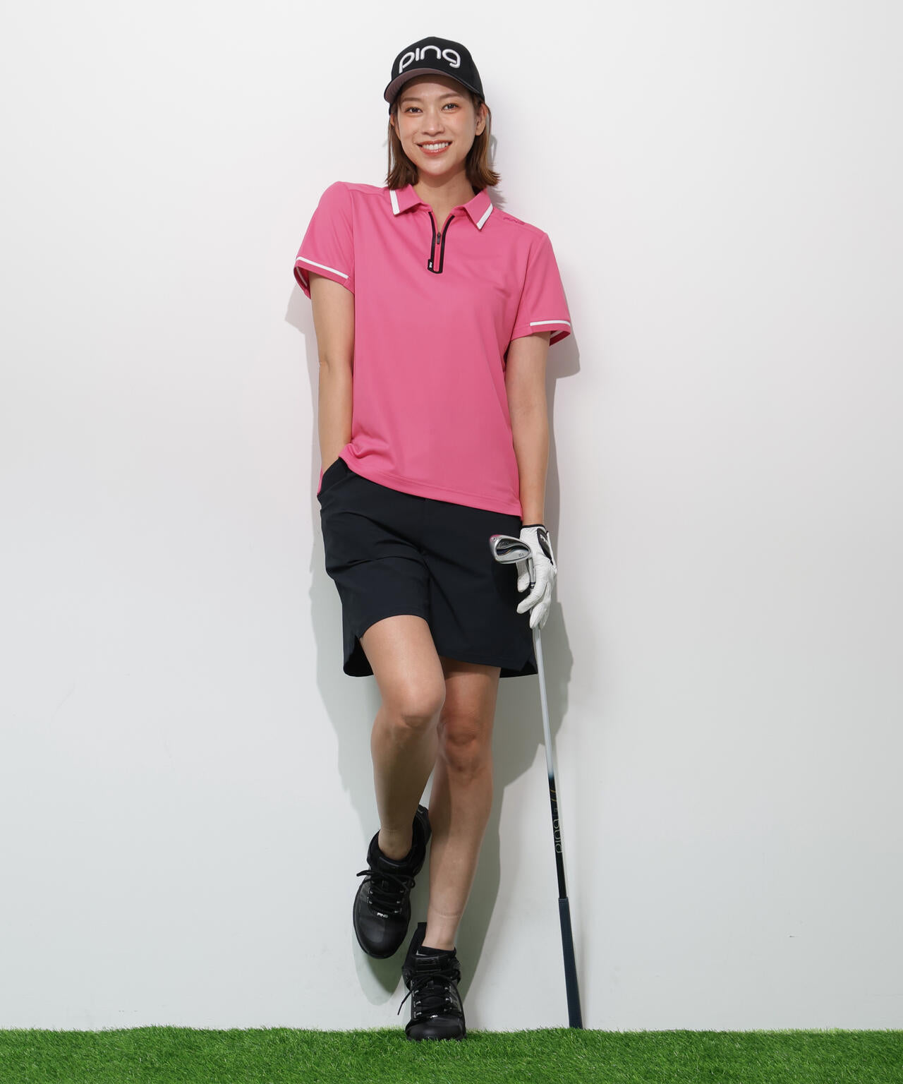 【PING APPAREL】全方向ストレッチドライタッチリップストップショートパンツ <GOLD> (LADIES)