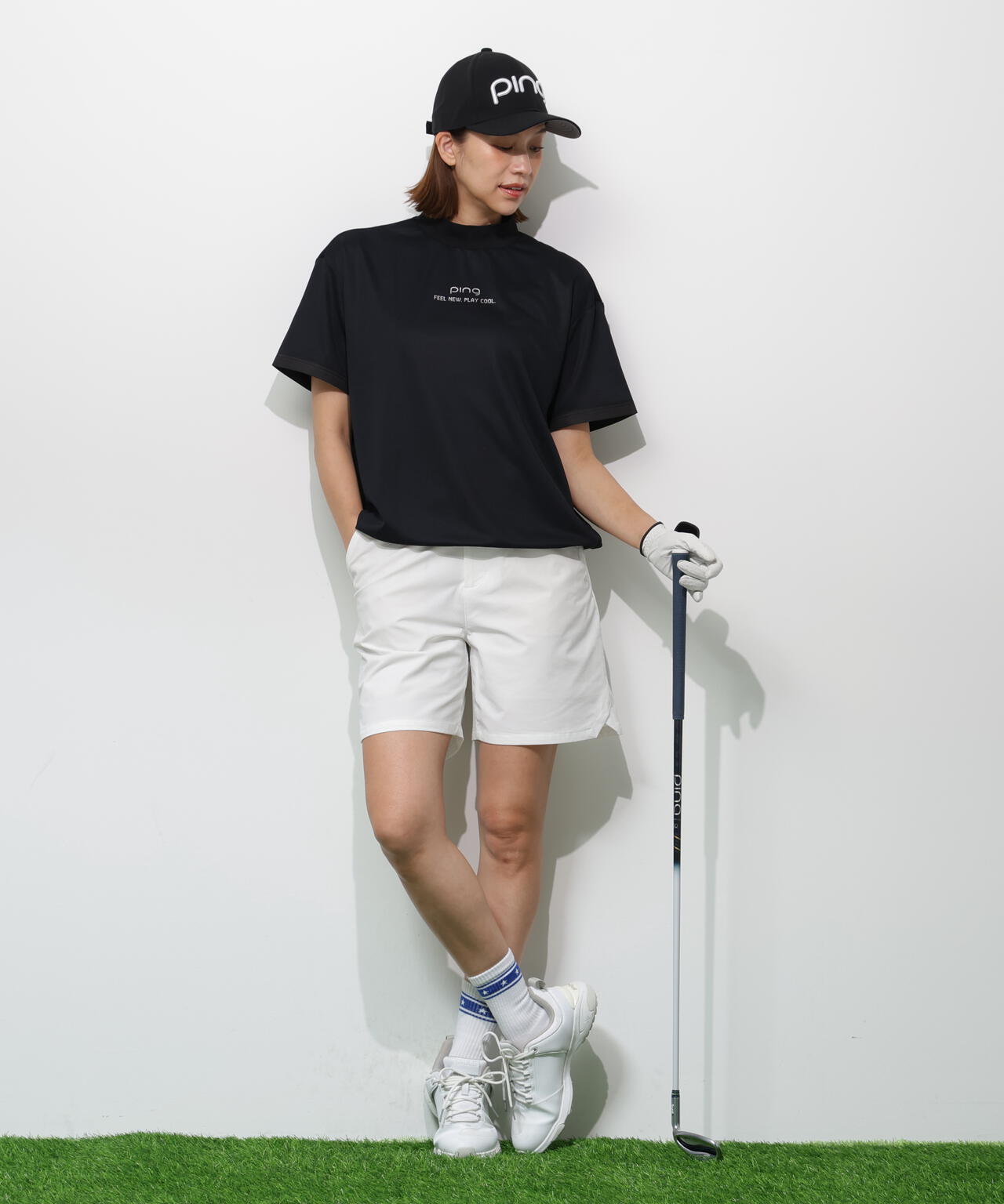 【PING APPAREL】全方向ストレッチドライタッチリップストップショートパンツ <GOLD> (LADIES)