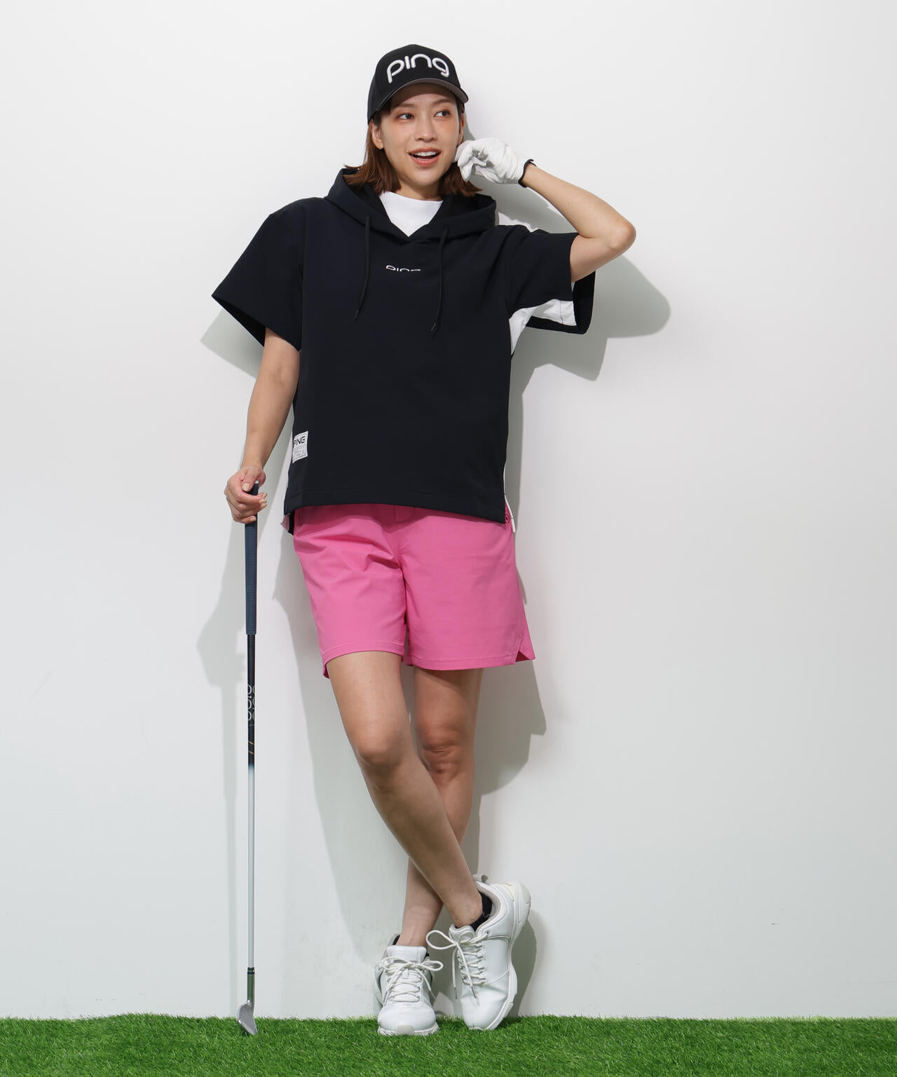 【PING APPAREL】全方向ストレッチドライタッチリップストップショートパンツ <GOLD> (LADIES)