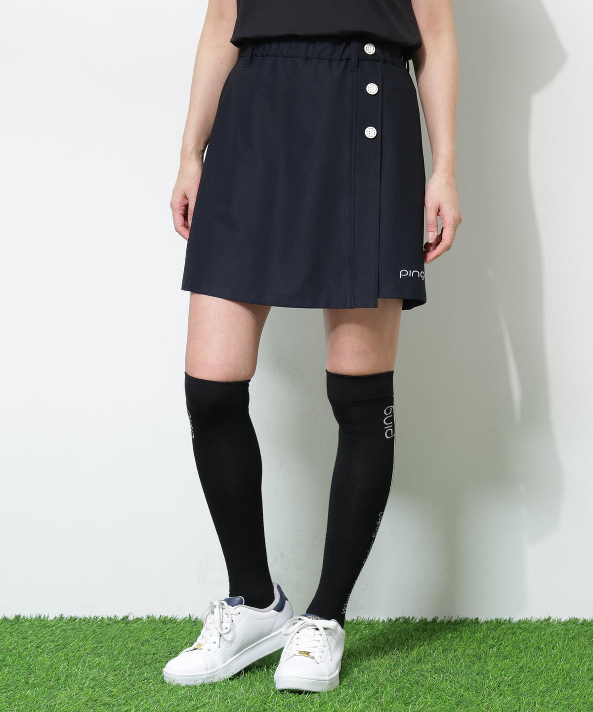 【PING APPAREL】【UVカット・透け防止・ストレッチ】ドビーショートパンツ <GOLD> (LADIES)