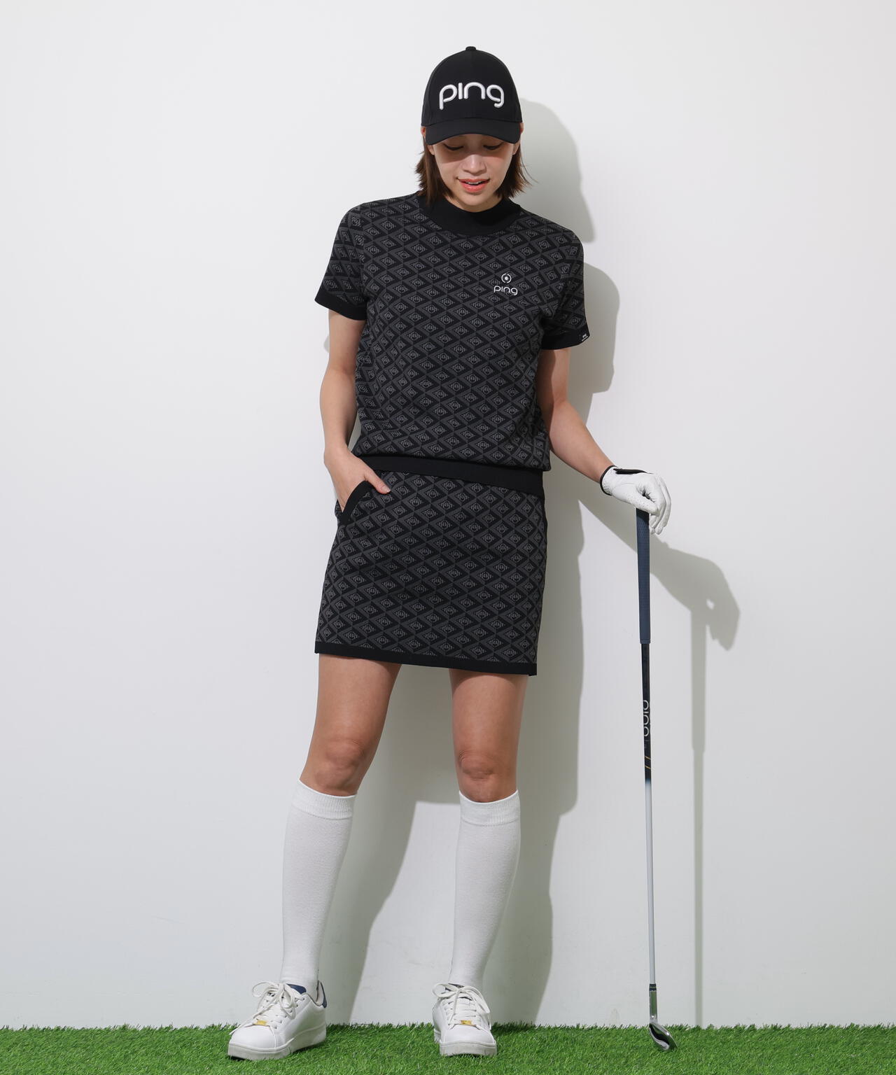 【PING APPAREL】AZモノグラムジャカードニットスカート <PERFORMANCE> (LADIES)