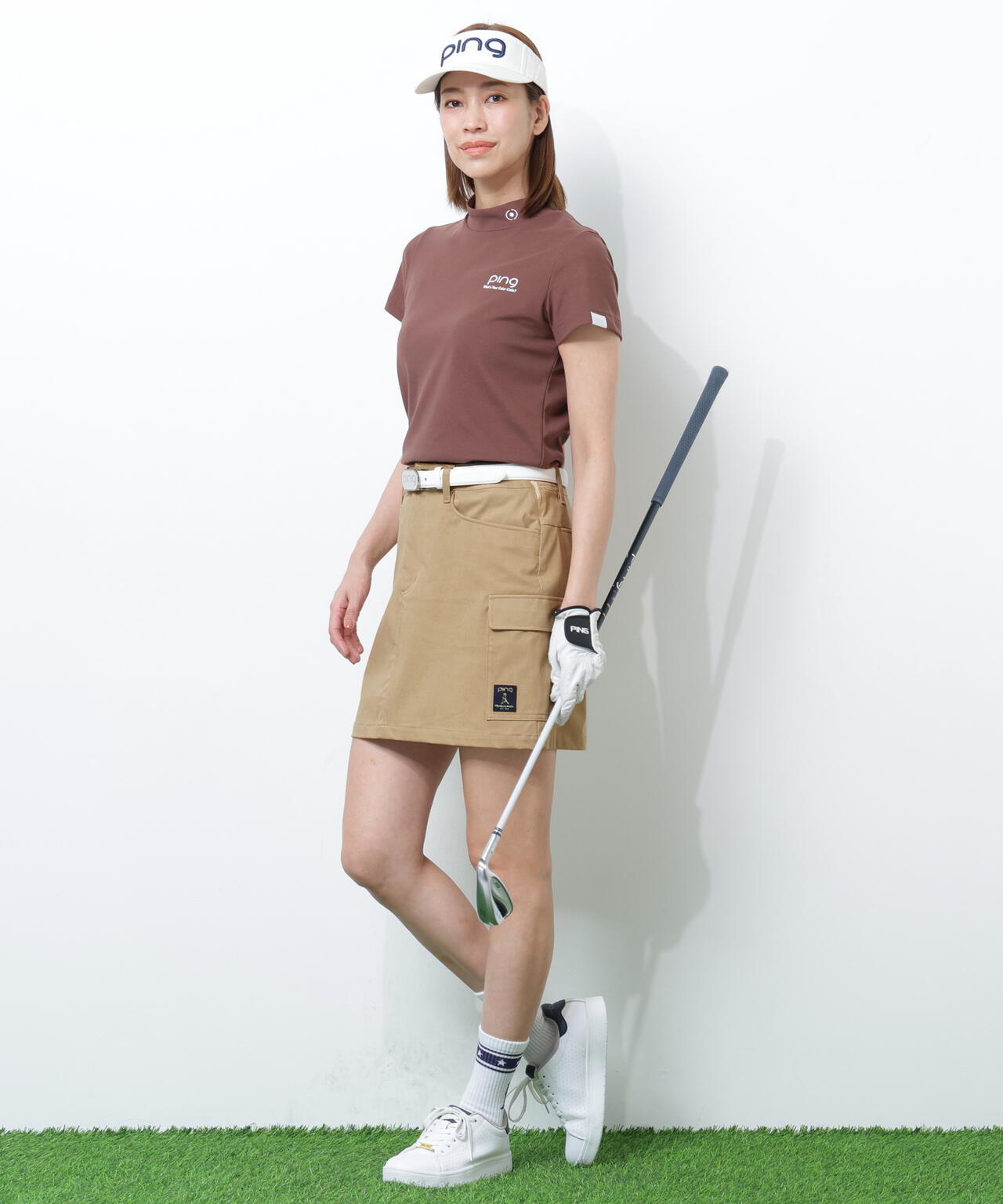 【PING APPAREL】全方向ストレッチニットツイル フィット&ストレッチサイドポケットスカート <NATIVE> (LADIES)