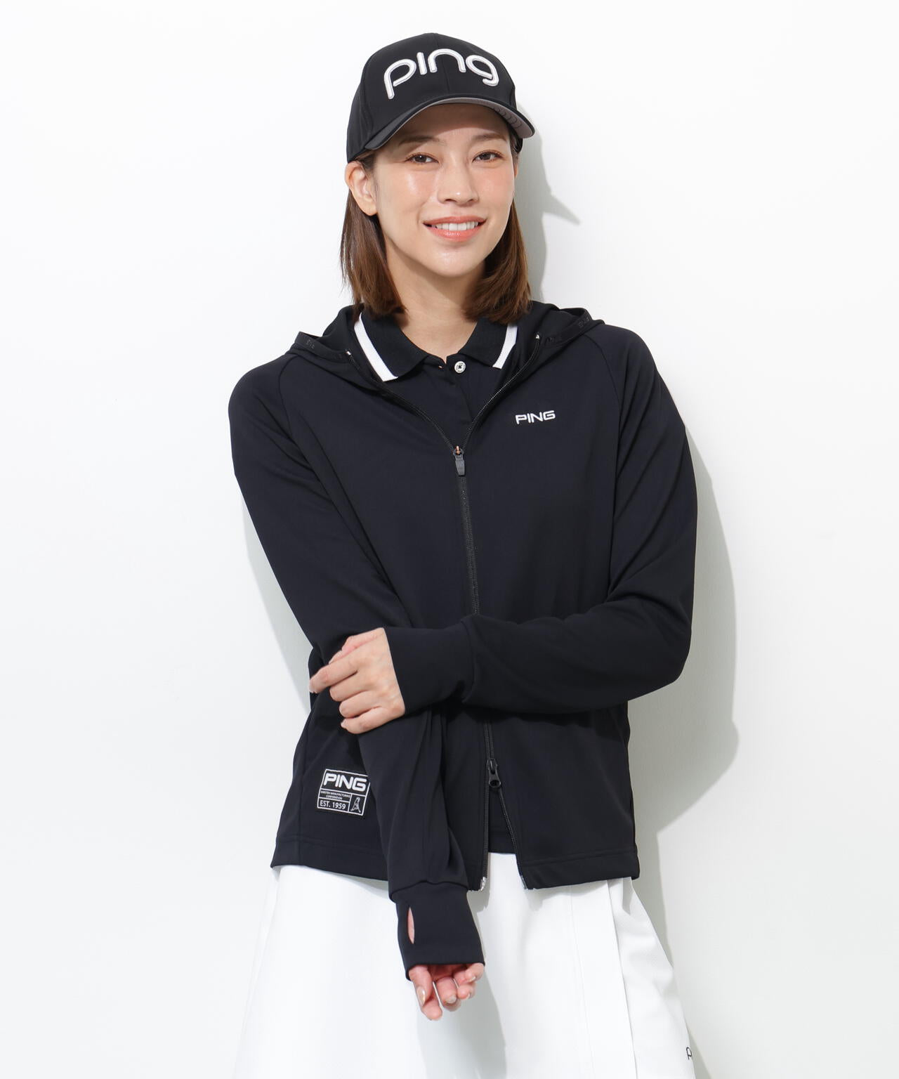 【PING APPAREL】【接触冷感・UVカット】フルジップカットソーフーディ <GOLD> (LADIES)