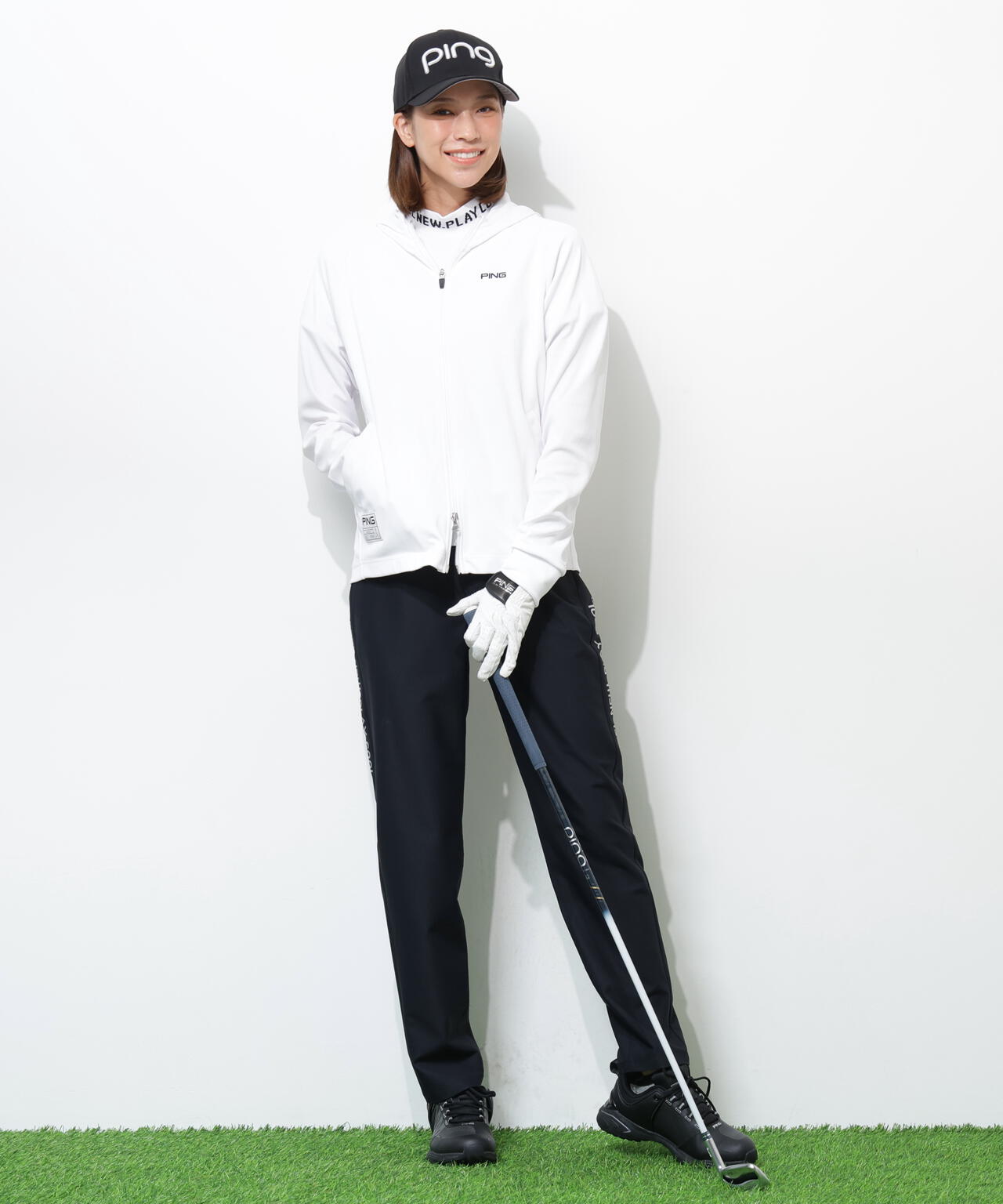 【PING APPAREL】【接触冷感・UVカット】フルジップカットソーフーディ <GOLD> (LADIES)