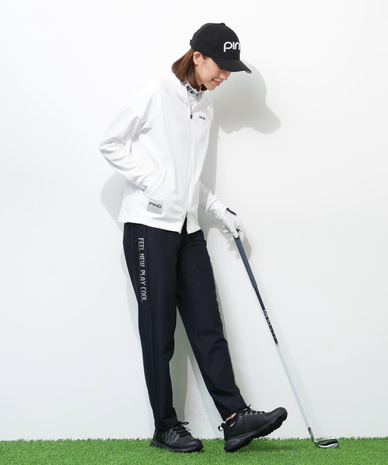 【PING APPAREL】【接触冷感・UVカット】フルジップカットソーフーディ <GOLD> (LADIES)