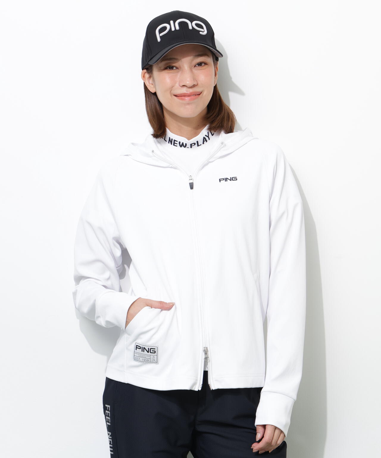 【PING APPAREL】【接触冷感・UVカット】フルジップカットソーフーディ <GOLD> (LADIES)