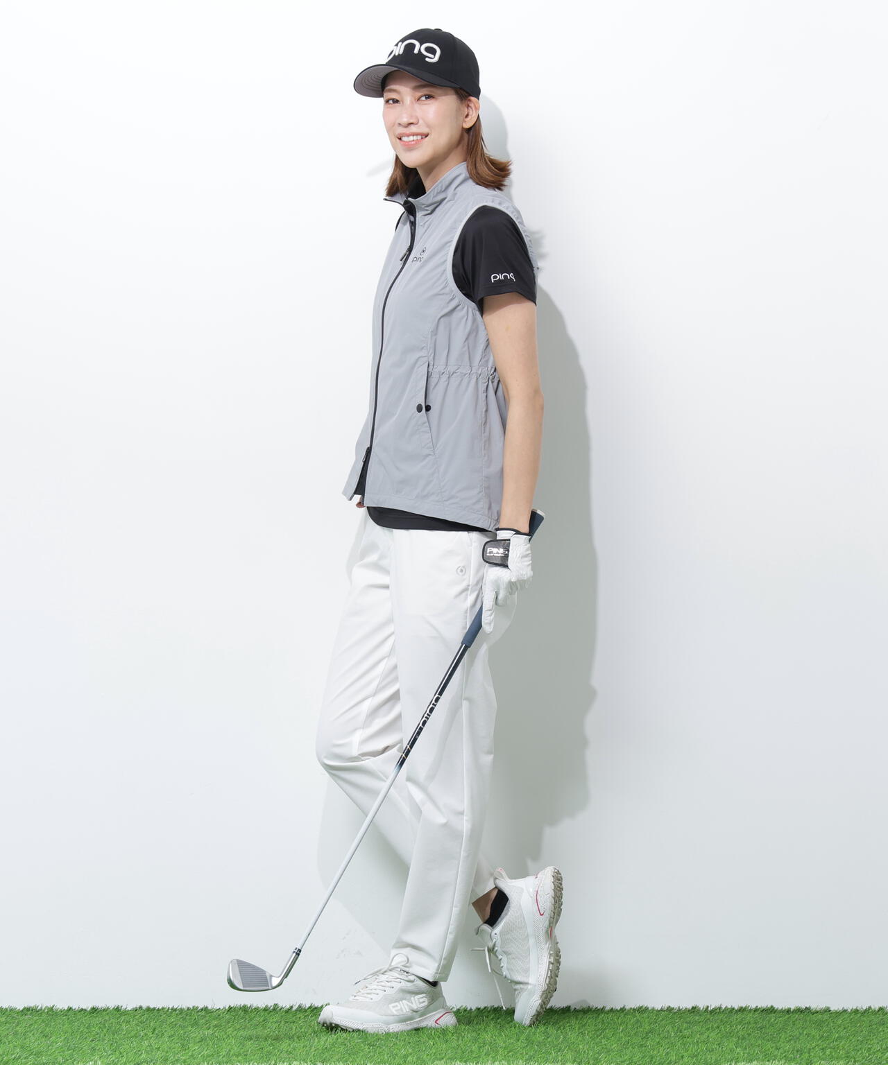【PING APPAREL】ストレッチリップストップ高機能フルジップベスト <GOLD> (LADIES)