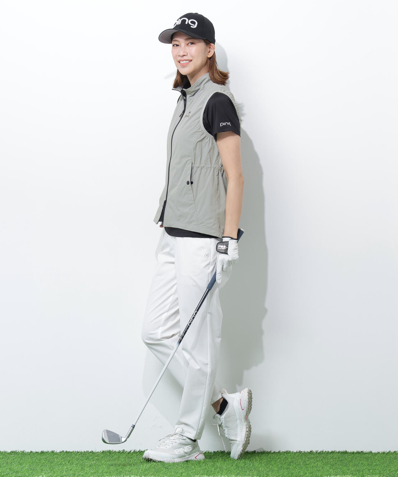 【PING APPAREL】ストレッチリップストップ高機能フルジップベスト <GOLD> (LADIES)