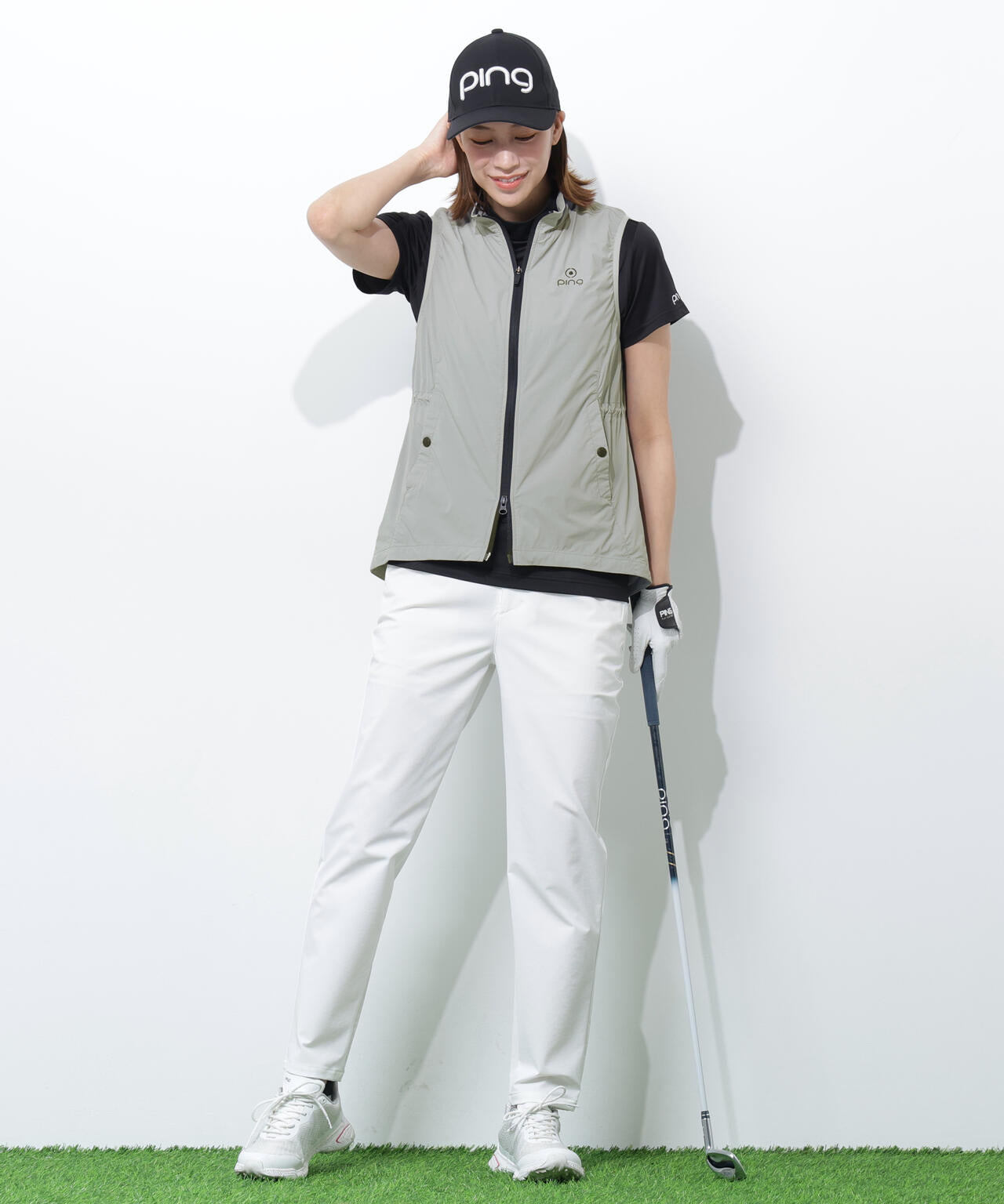 【PING APPAREL】ストレッチリップストップ高機能フルジップベスト <GOLD> (LADIES)
