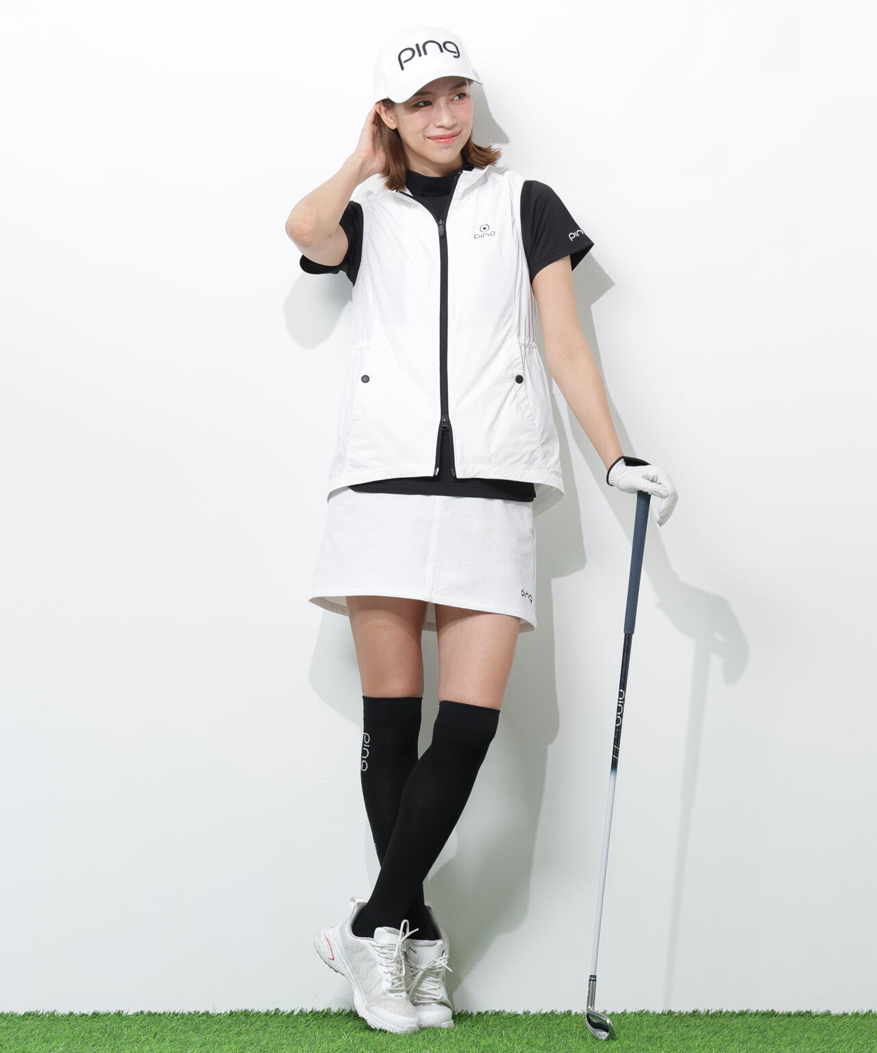 【PING APPAREL】ストレッチリップストップ高機能フルジップベスト <GOLD> (LADIES)