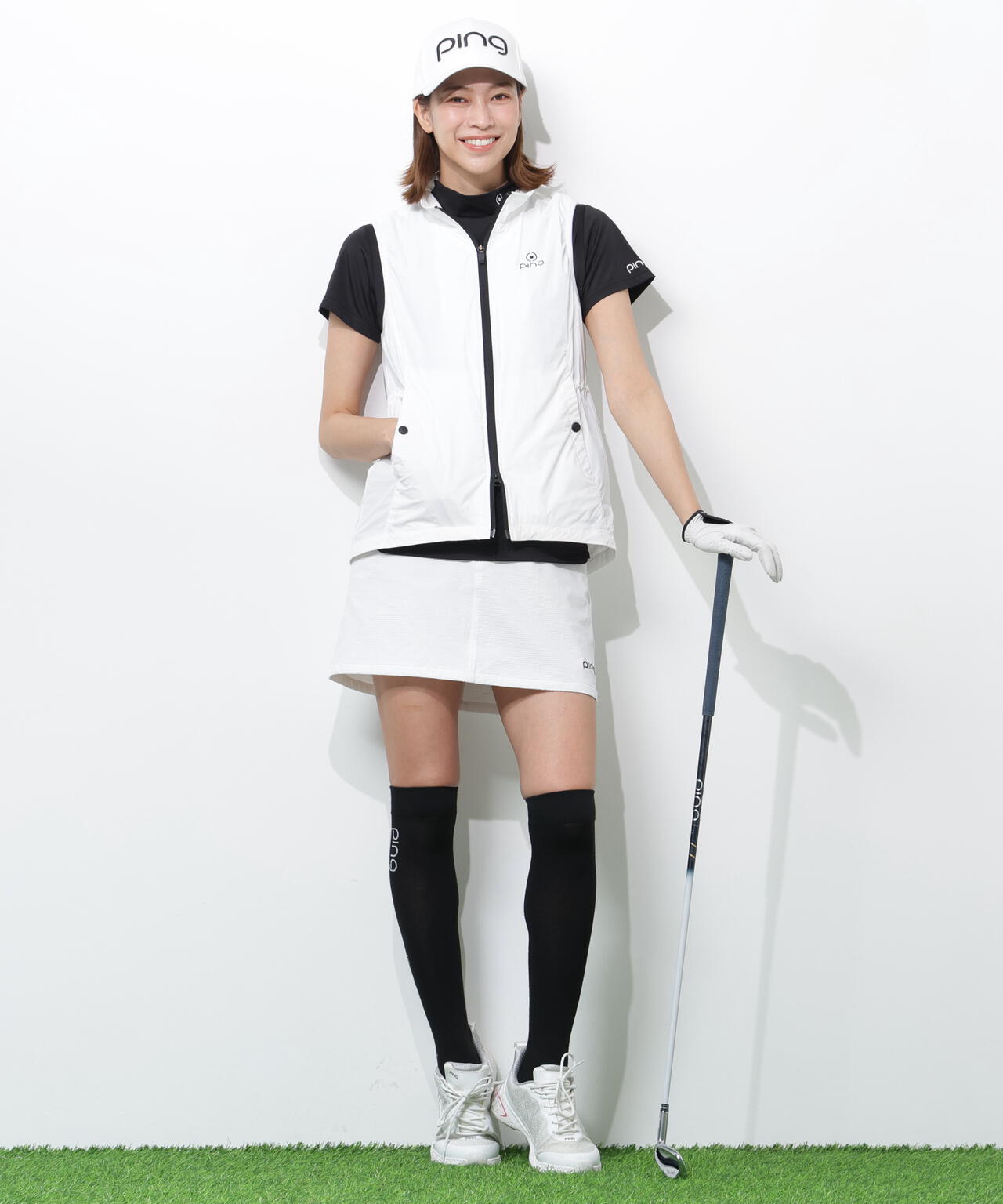 【PING APPAREL】ストレッチリップストップ高機能フルジップベスト <GOLD> (LADIES)