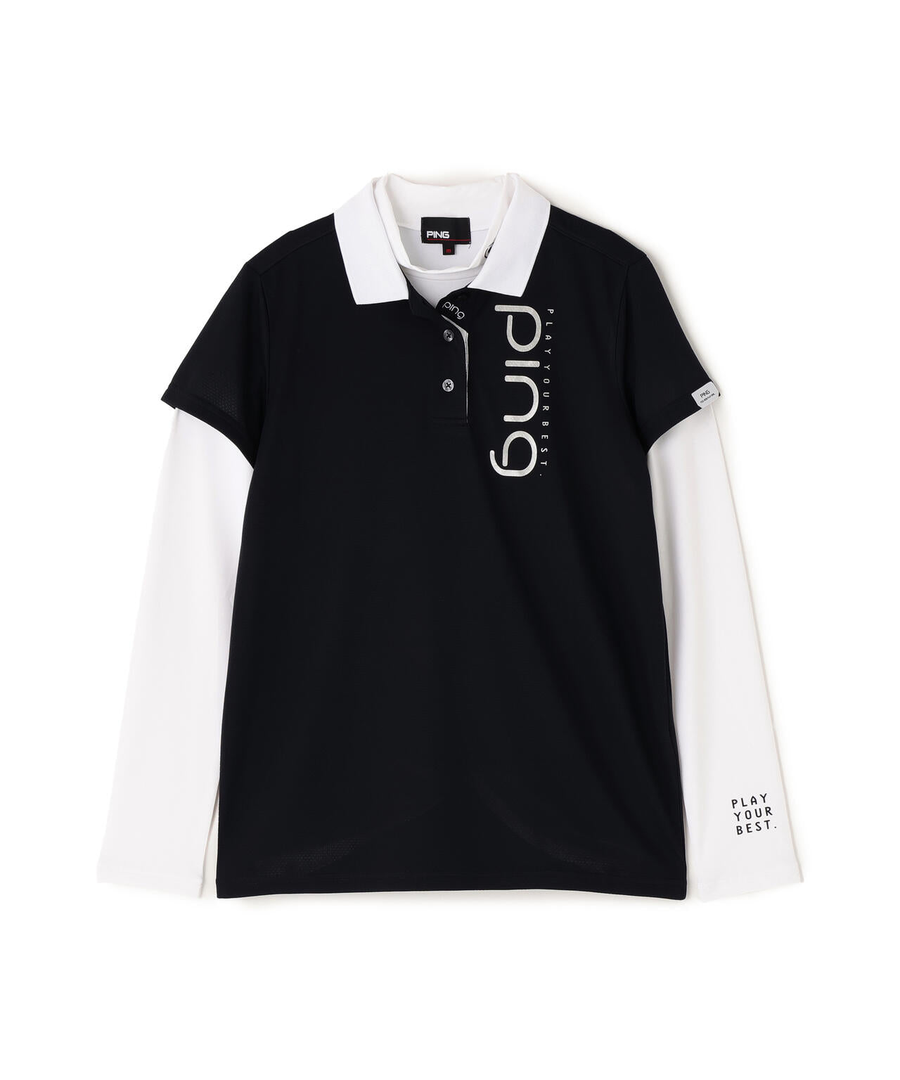 【PING APPAREL】ハニカムメッシュ/ベア天竺 レイヤードツインセット <PERFORMANCE> (LADIES)
