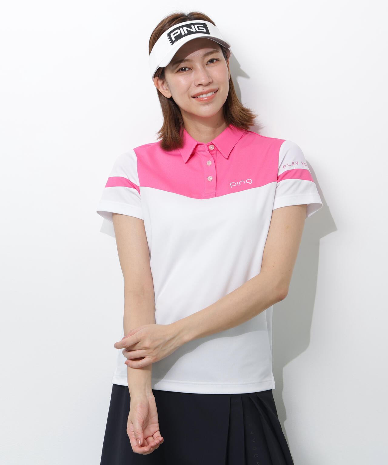 【PING APPAREL】エアロクルーカノコ半袖ポロシャツ <PERFORMANCE> (LADIES)