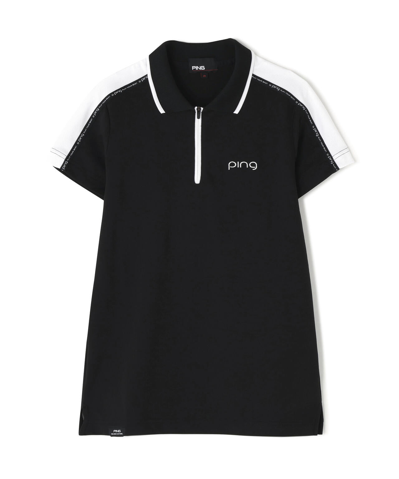 【PING APPAREL】切替ロゴテープカノコ半袖ハーフジップポロシャツ <PERFORMANCE> (LADIES)
