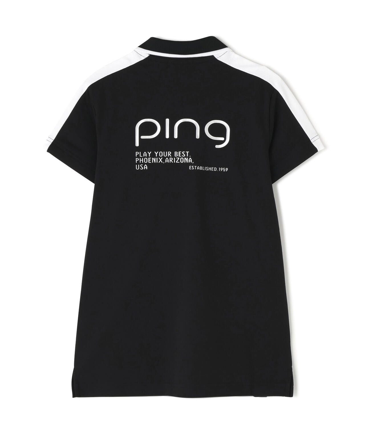 【PING APPAREL】切替ロゴテープカノコ半袖ハーフジップポロシャツ <PERFORMANCE> (LADIES)