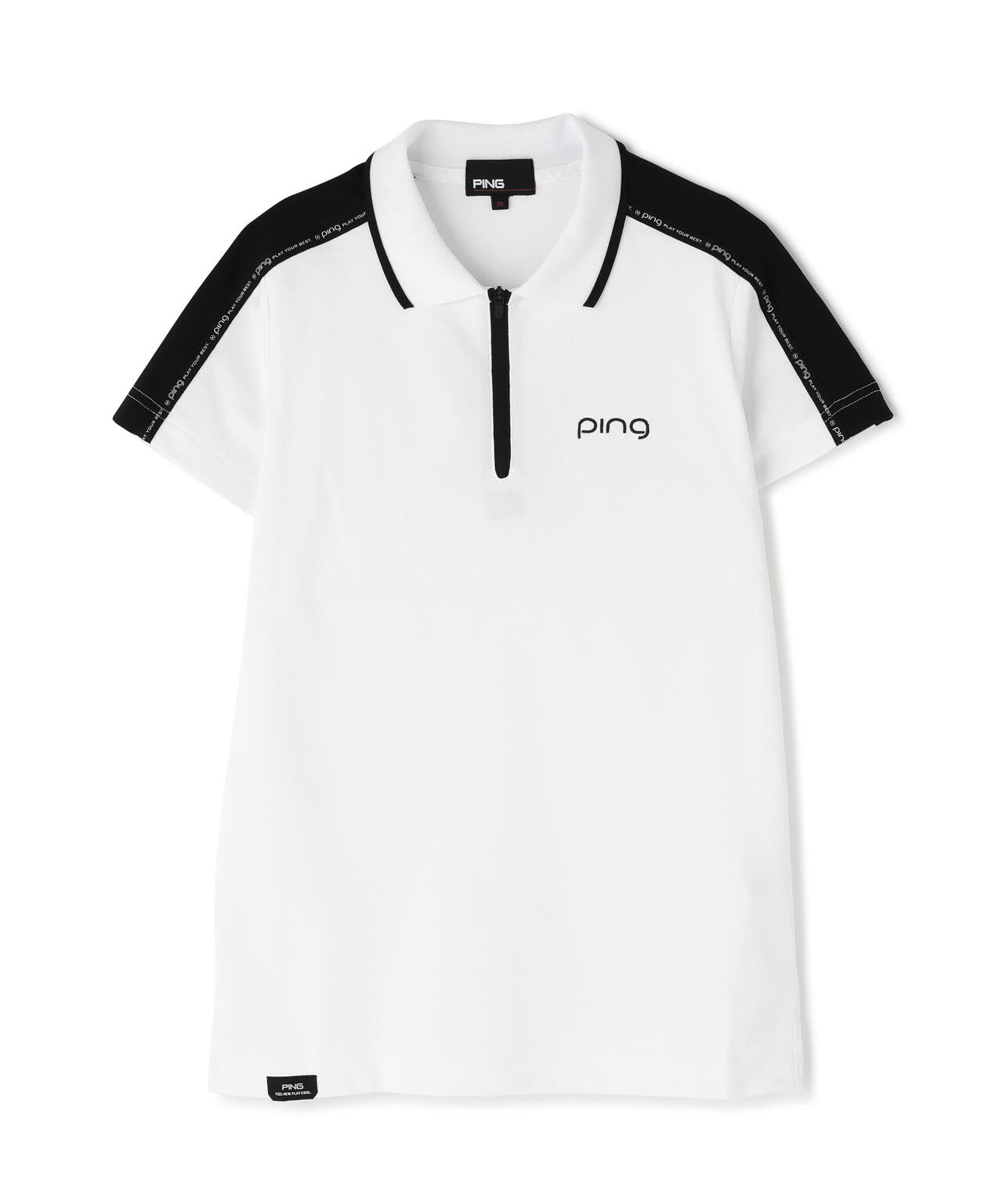 【PING APPAREL】切替ロゴテープカノコ半袖ハーフジップポロシャツ <PERFORMANCE> (LADIES)