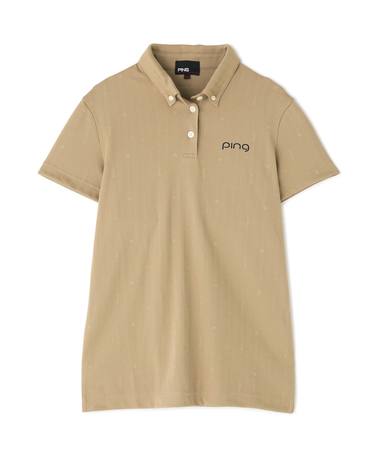 【PING APPAREL】凸凹ストライプジャガード半袖ボタンダウンシャツ <NATIVE> (LADIES)