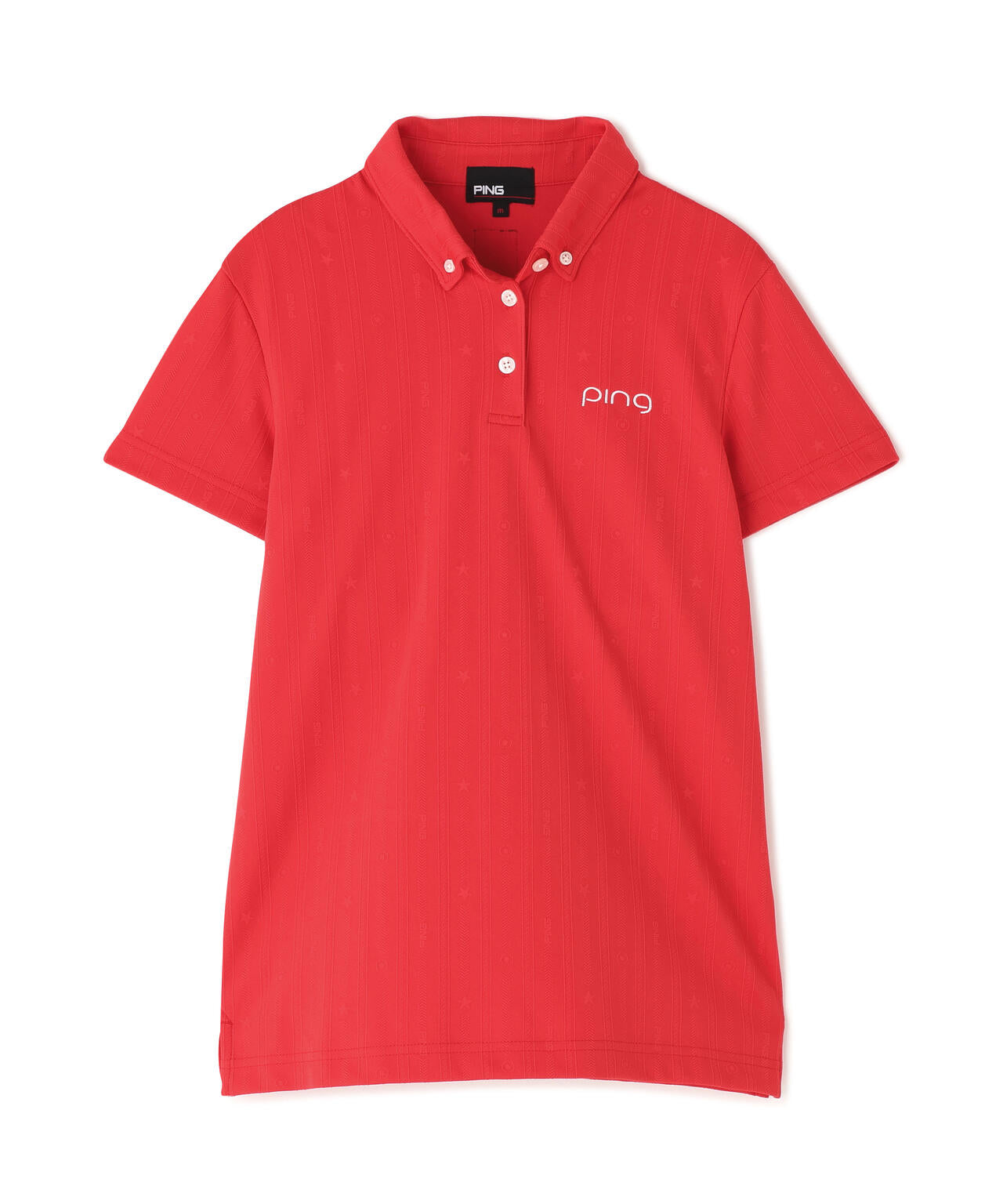 【PING APPAREL】凸凹ストライプジャガード半袖ボタンダウンシャツ <NATIVE> (LADIES)