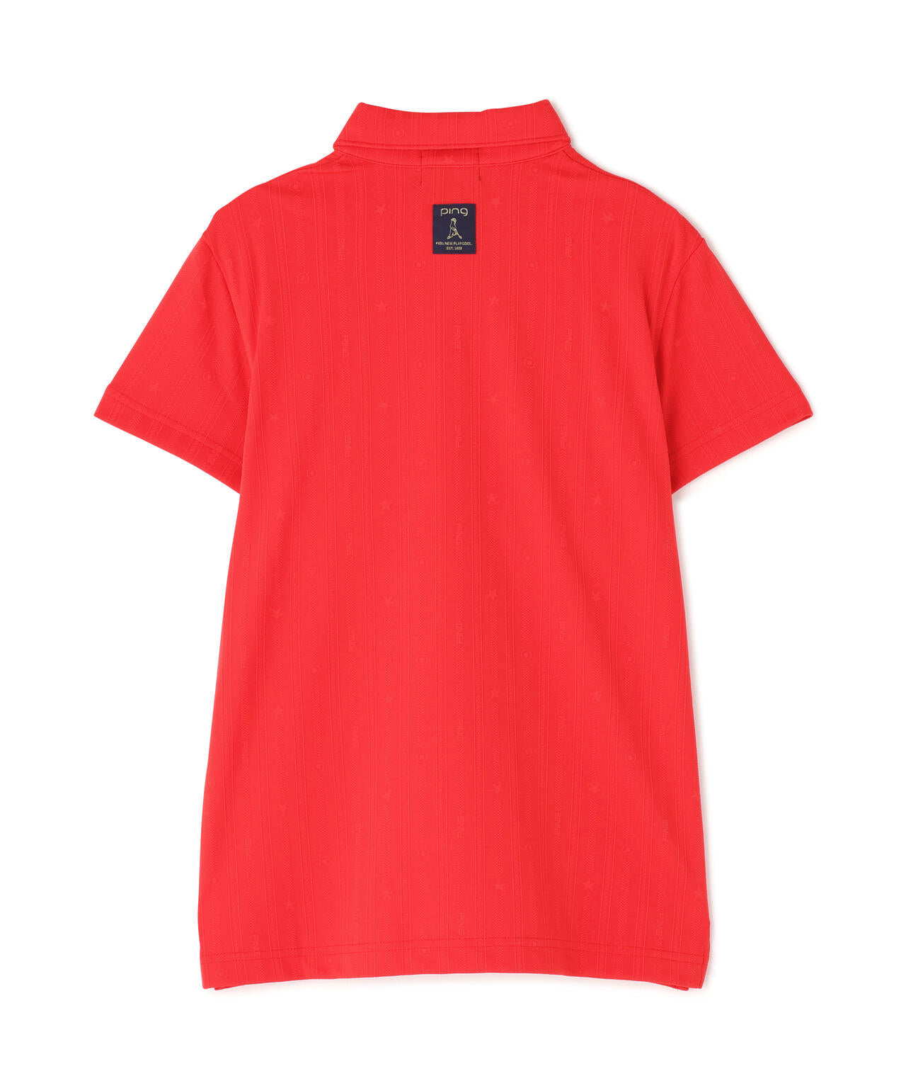 【PING APPAREL】凸凹ストライプジャガード半袖ボタンダウンシャツ <NATIVE> (LADIES)