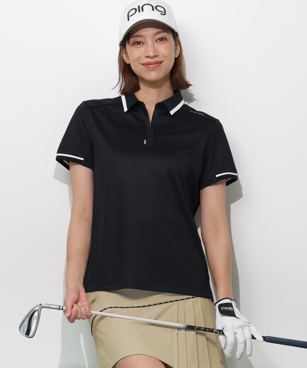 【PING APPAREL】サンベール×クールフローカノコ半袖ポロシャツ <GOLD> (LADIES)