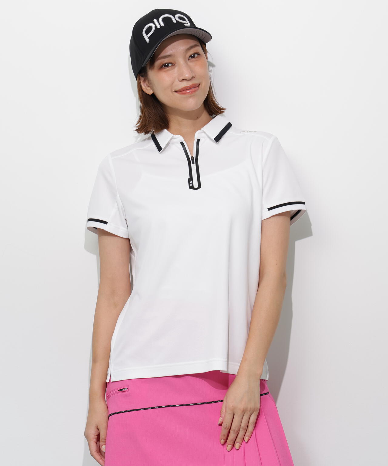 【PING APPAREL】サンベール×クールフローカノコ半袖ポロシャツ <GOLD> (LADIES)